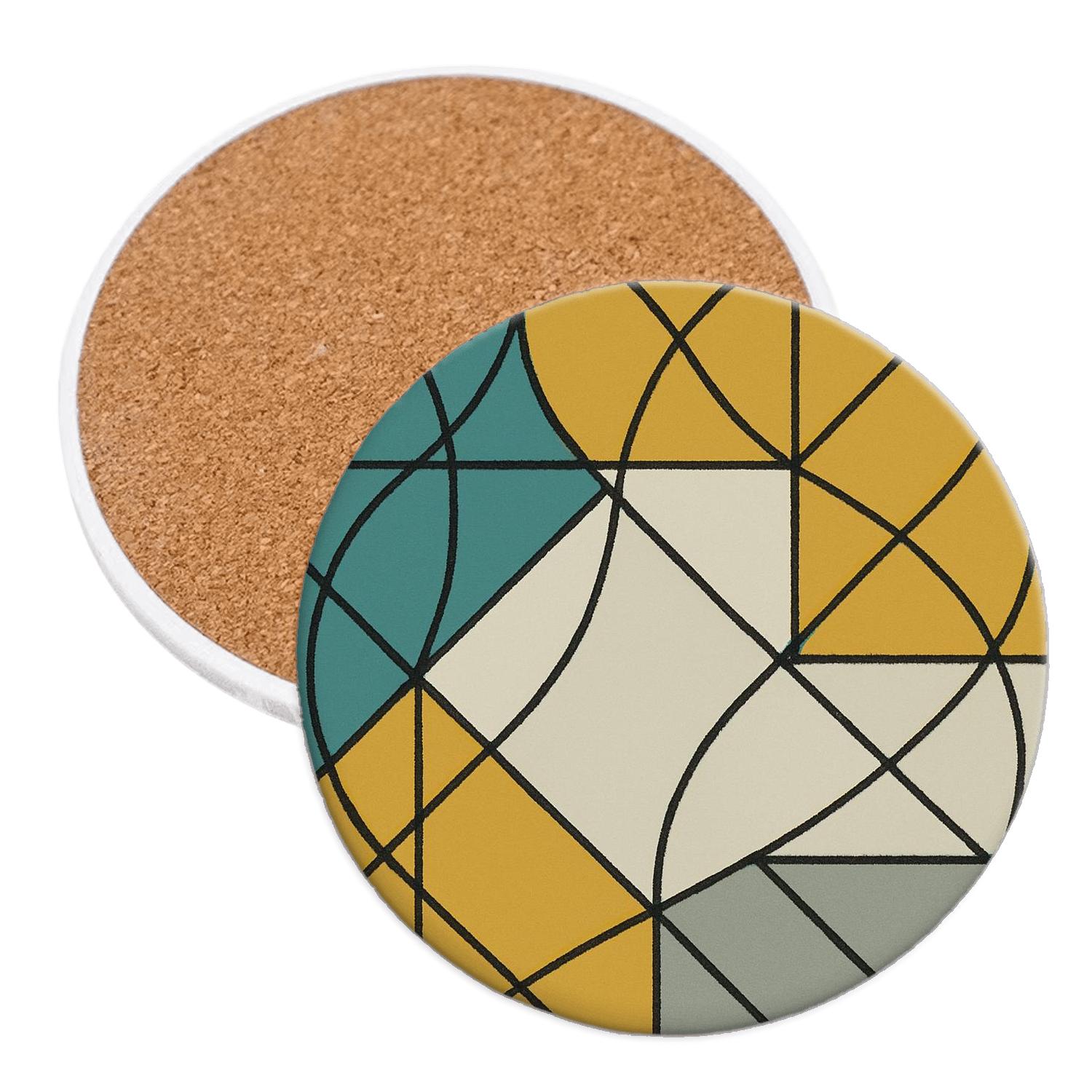 Geometric Wave Harmony coasters for home decor