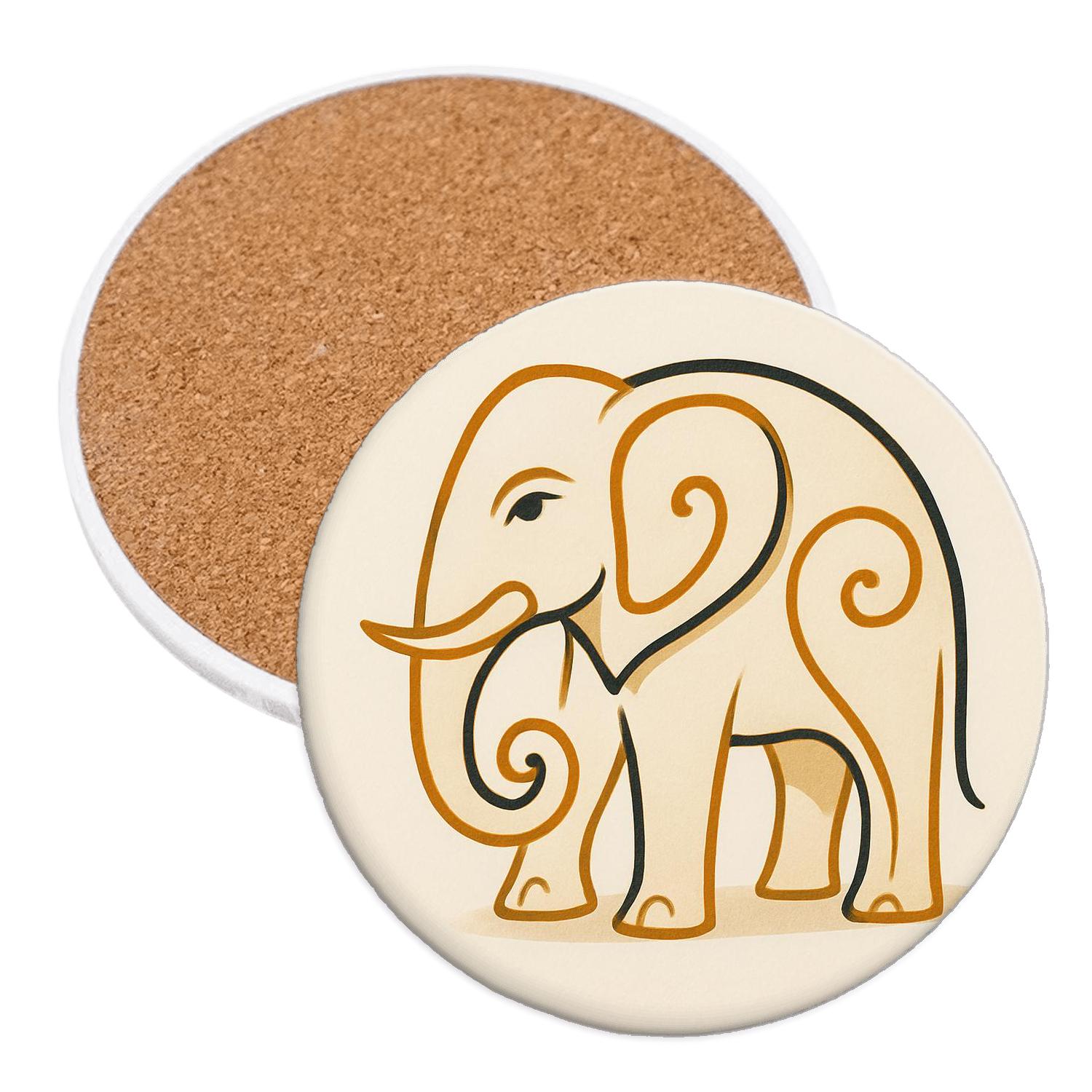 Regal Elephant Contour personalized drink coasters