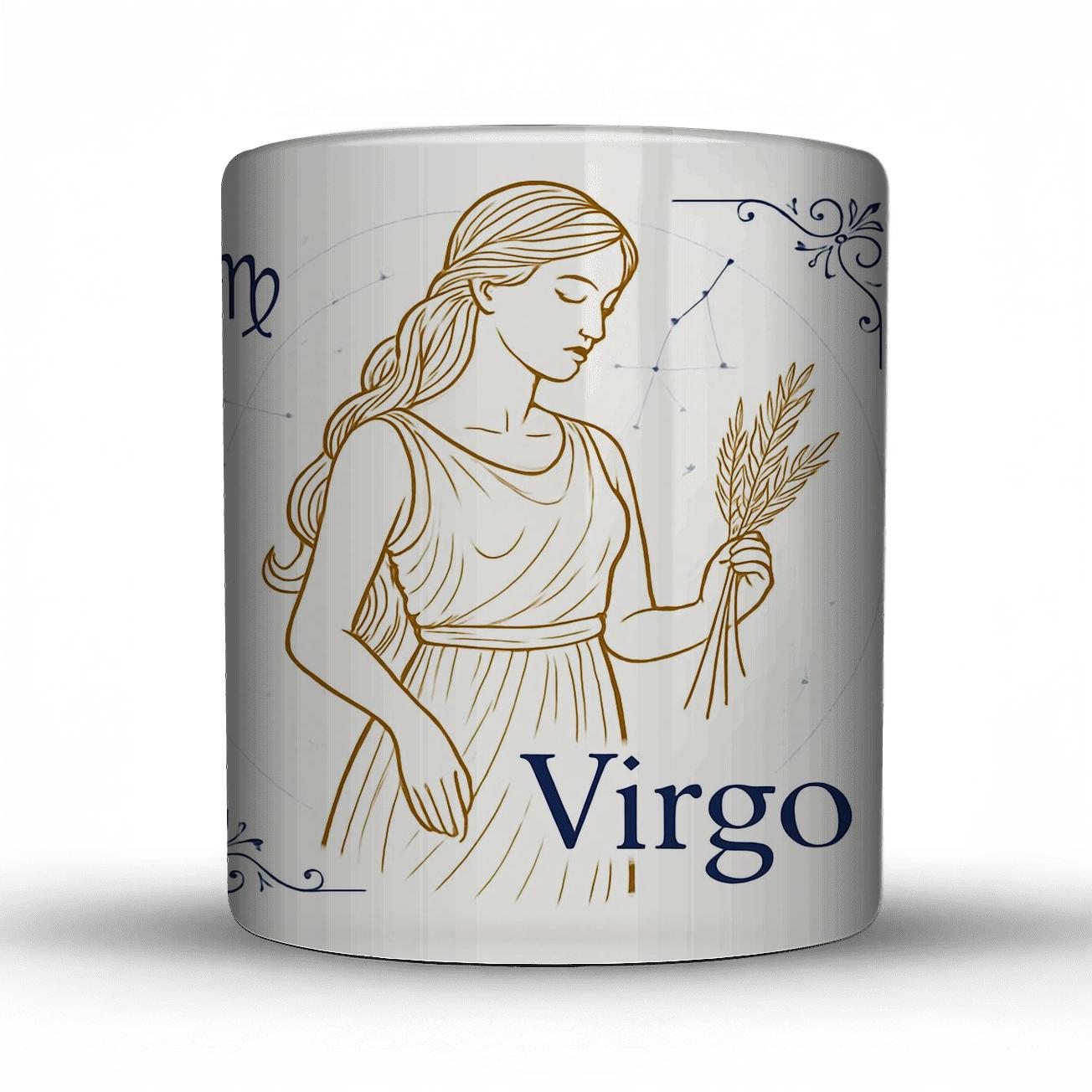 Virgo Maiden Elegant Line Art decorative mug sets