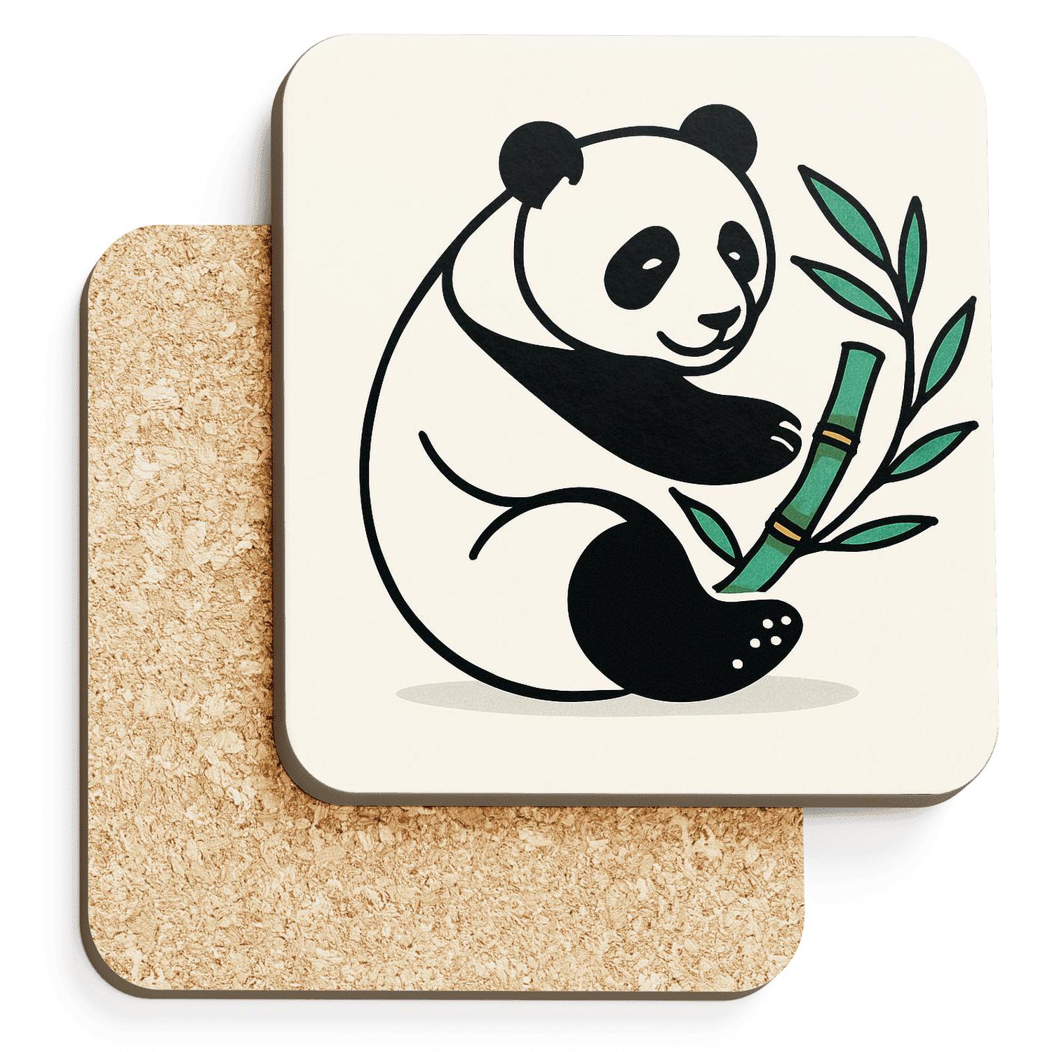 Bamboo Panda Embrace custom engraved coasters