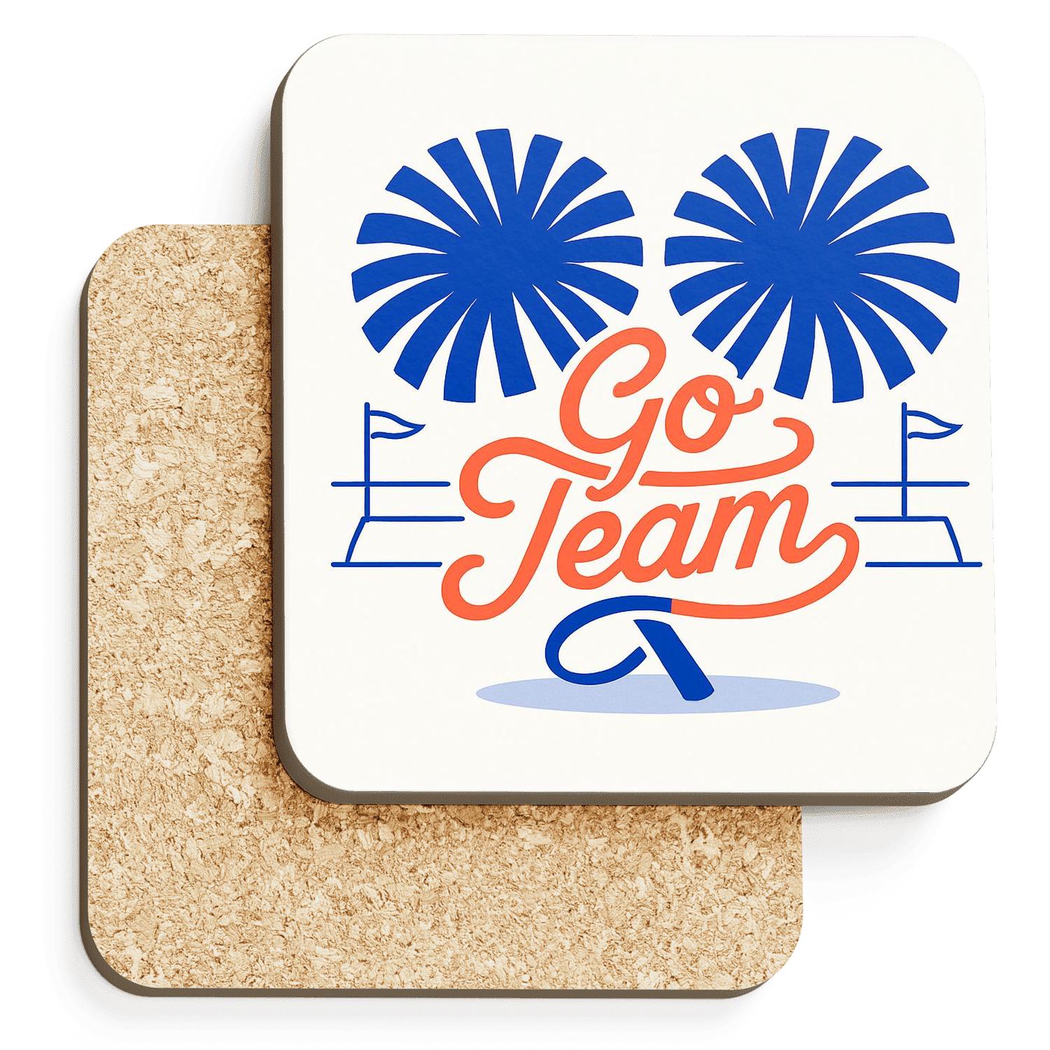 Pom Pom Rally personalized drink coasters