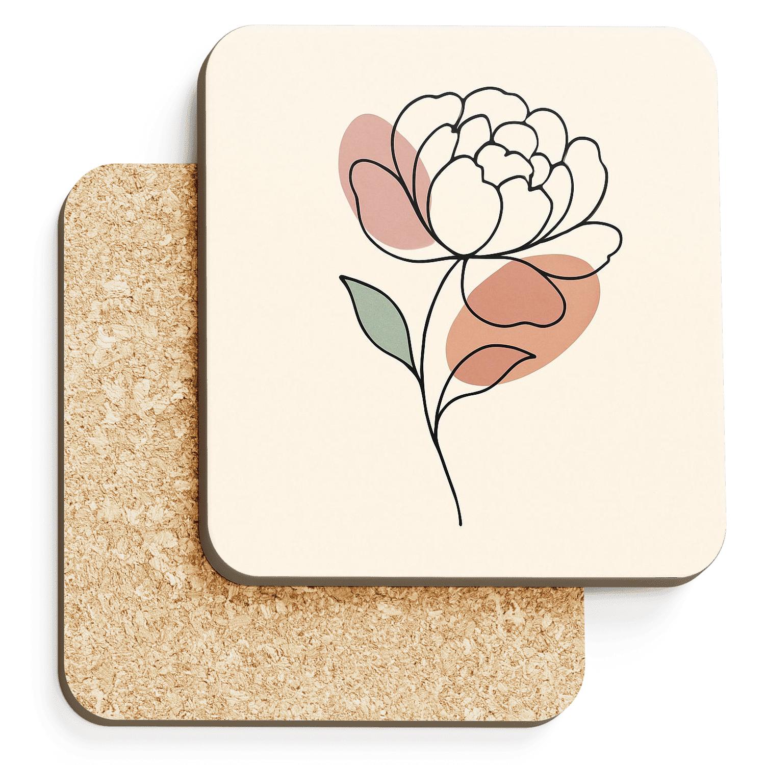 Petal One Line elegant tabletop coasters