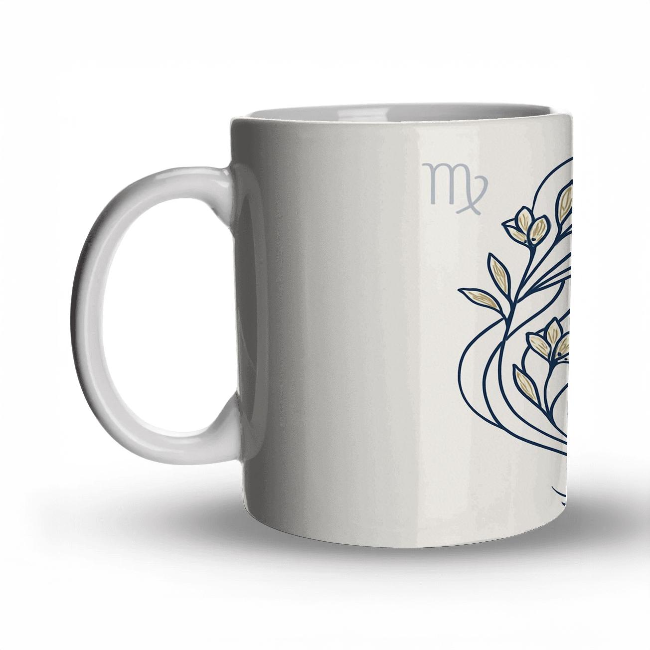 Virgo Golden Minimalist ceramic coffee mugs