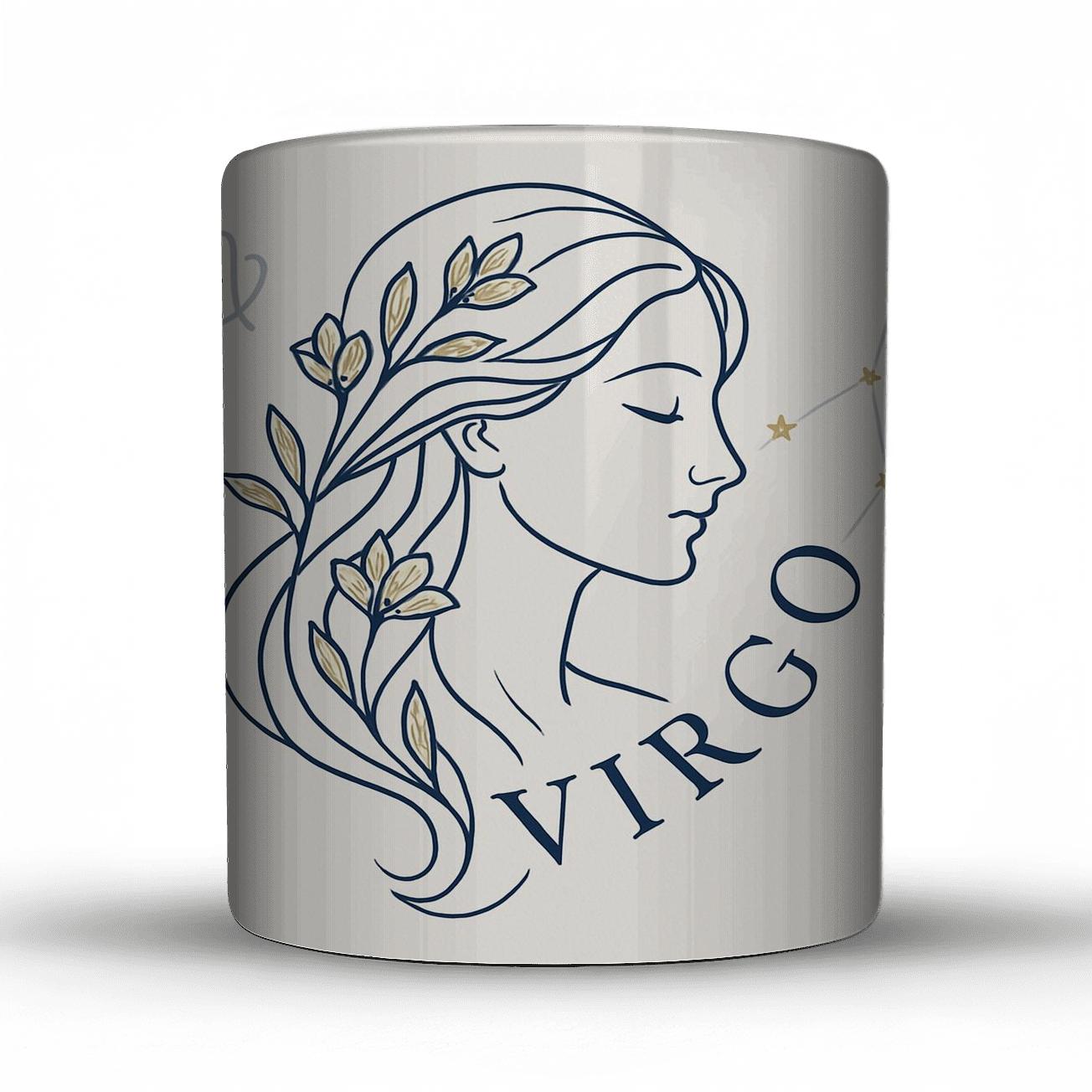 Virgo Golden Minimalist ceramic coffee mugs