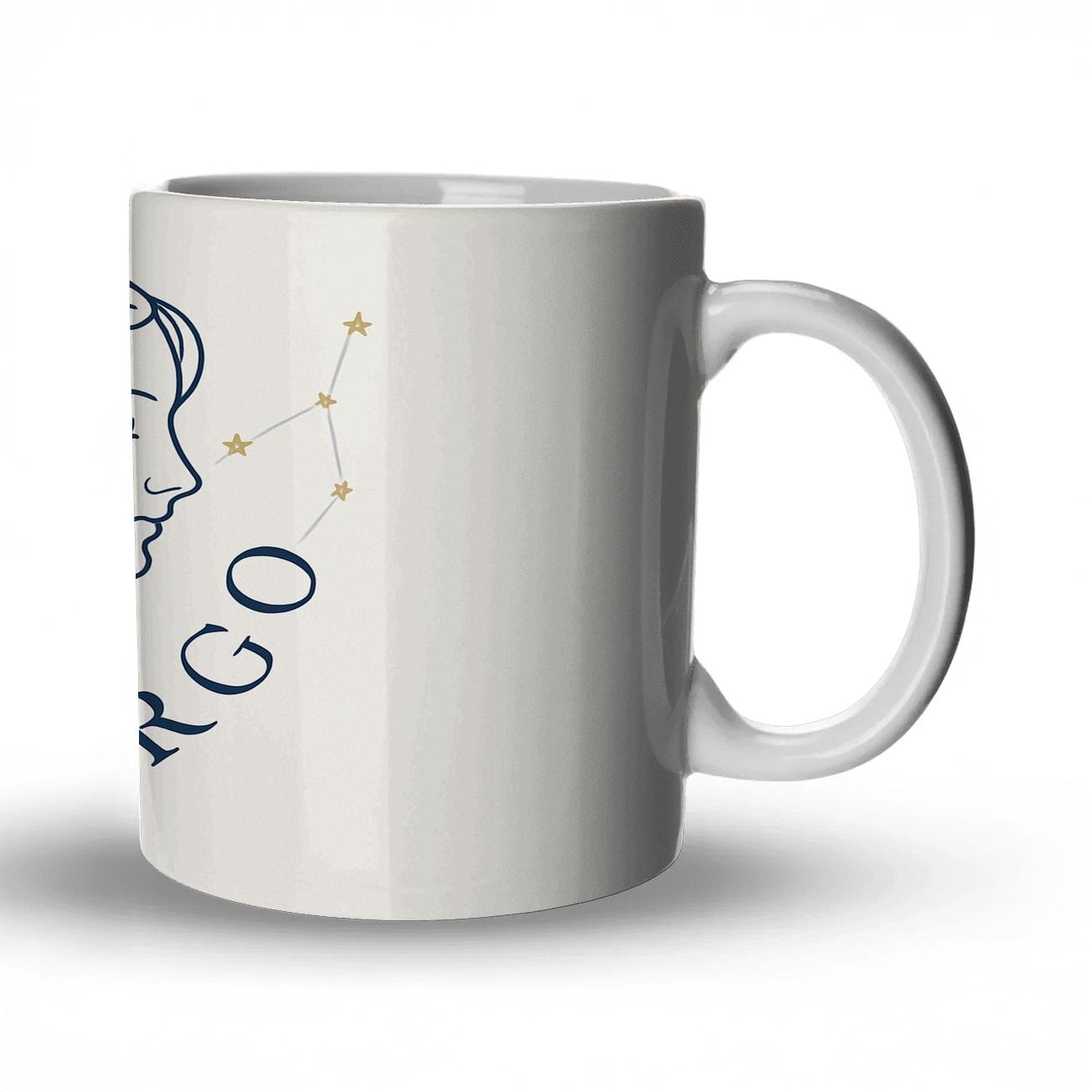 Virgo Golden Minimalist ceramic coffee mugs