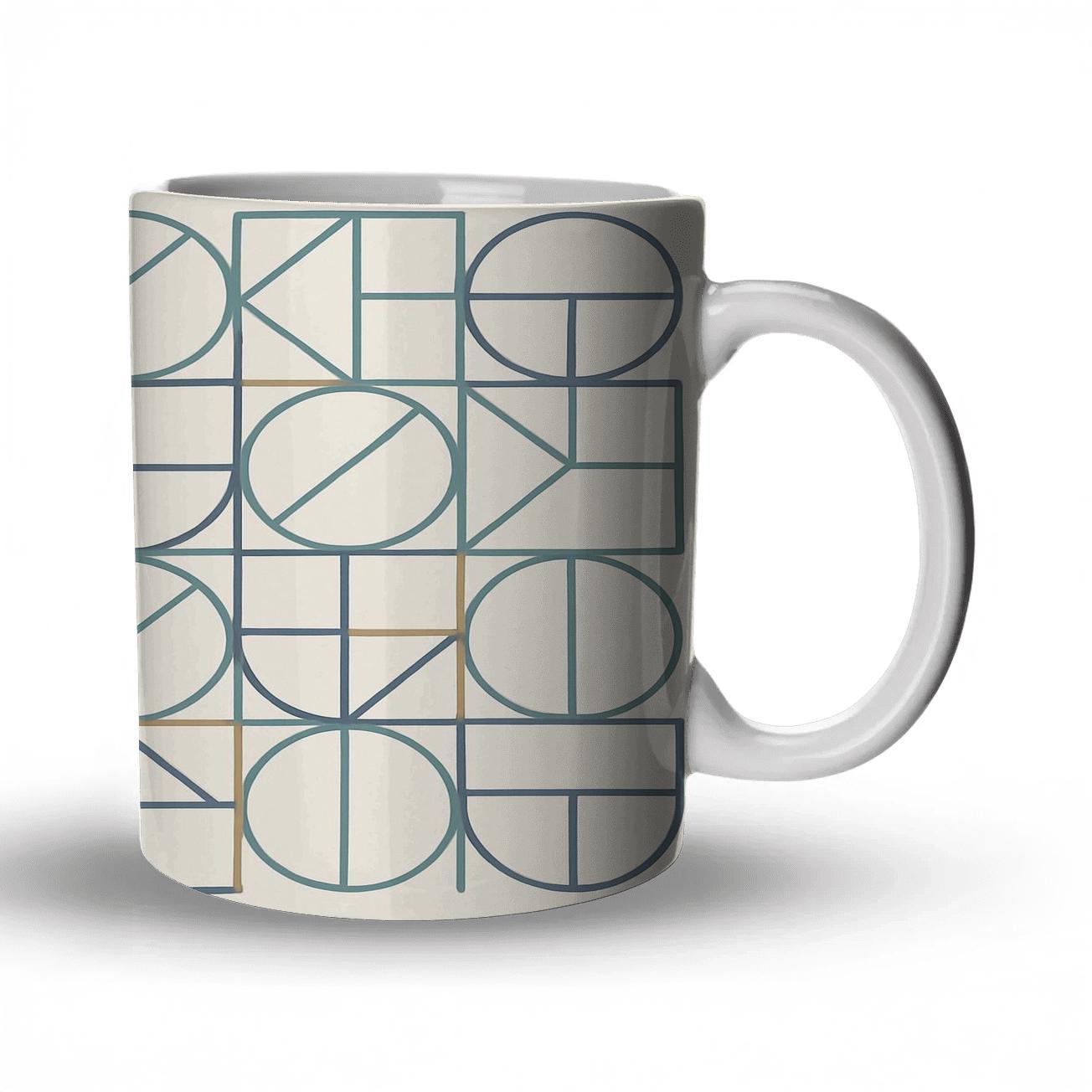Linear Bauhaus Mosaic premium drinkware mugs