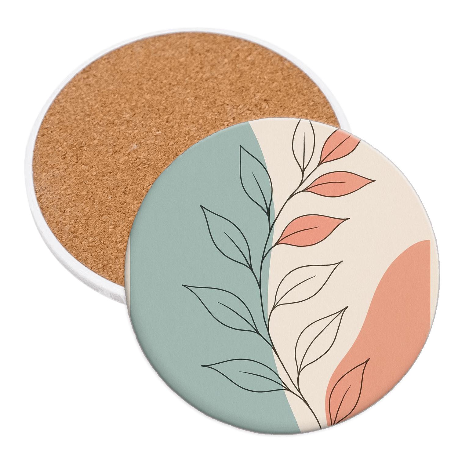 Botanical Curve elegant tabletop coasters