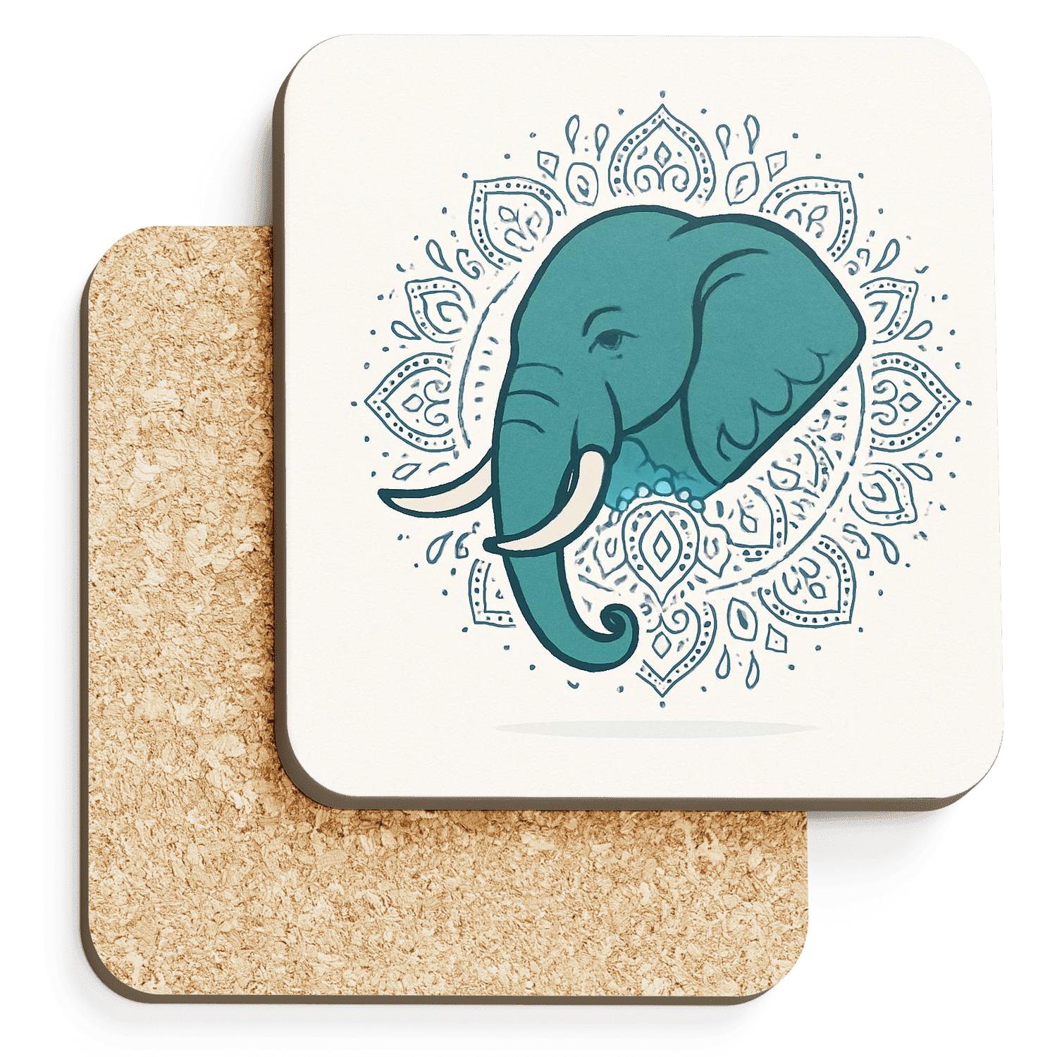 Serene Elephant Mandala elegant tabletop coasters