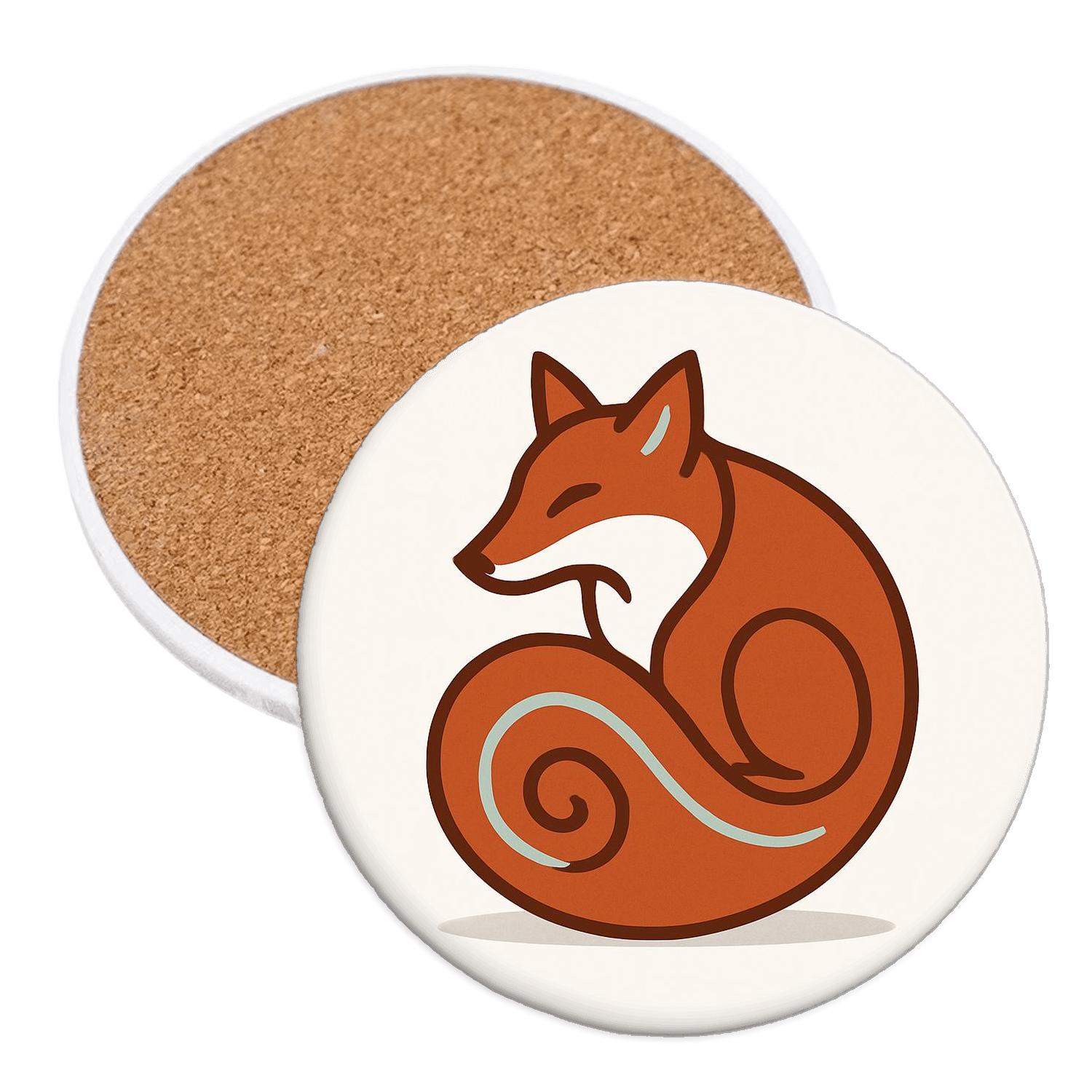 Minimal Fox Wrap coasters for home decor