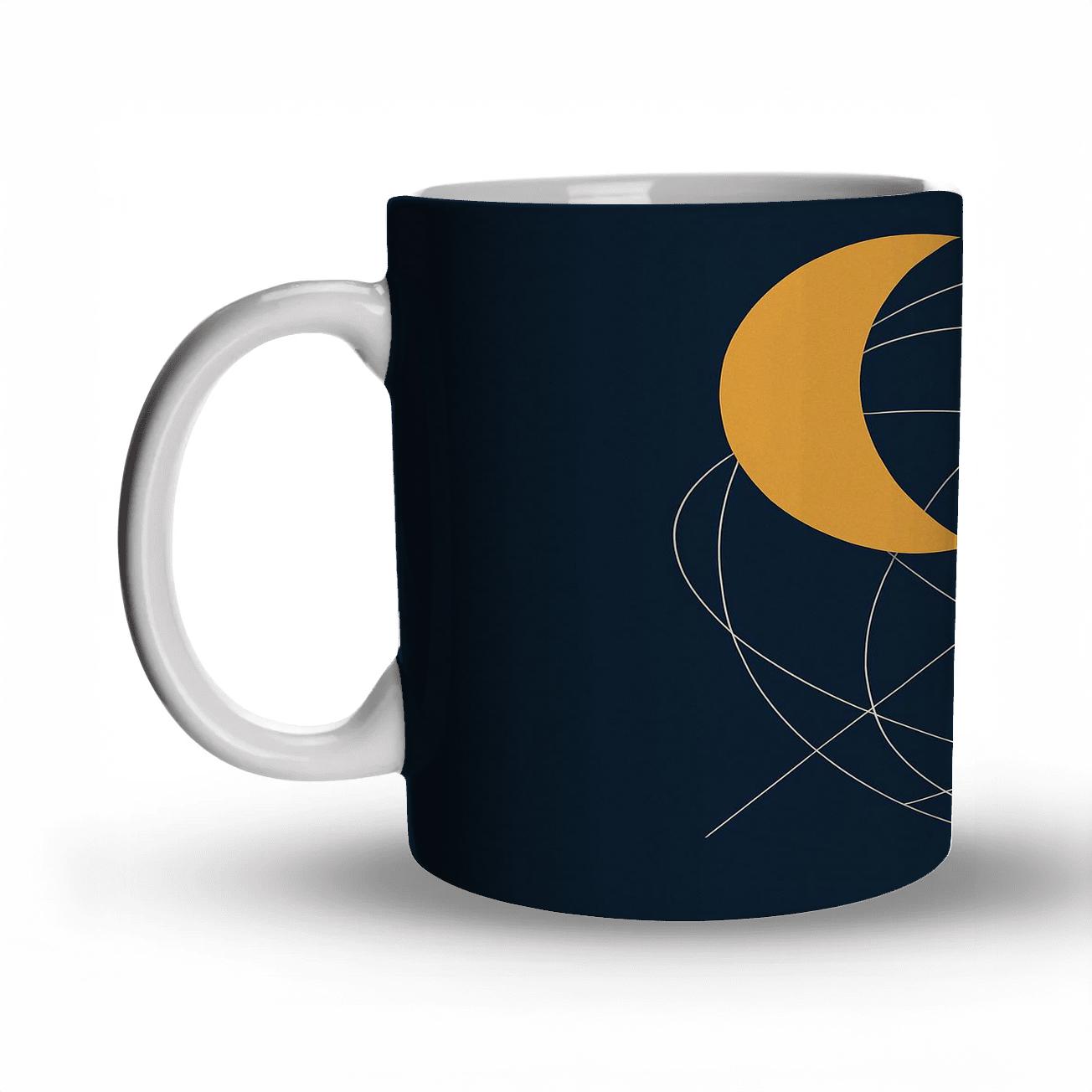 Geometric Orbit Line travel mugs with handles