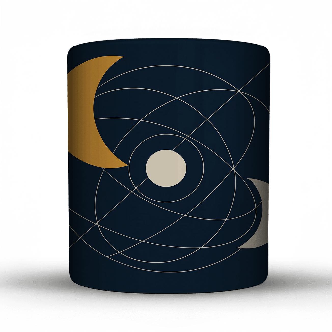 Geometric Orbit Line travel mugs with handles