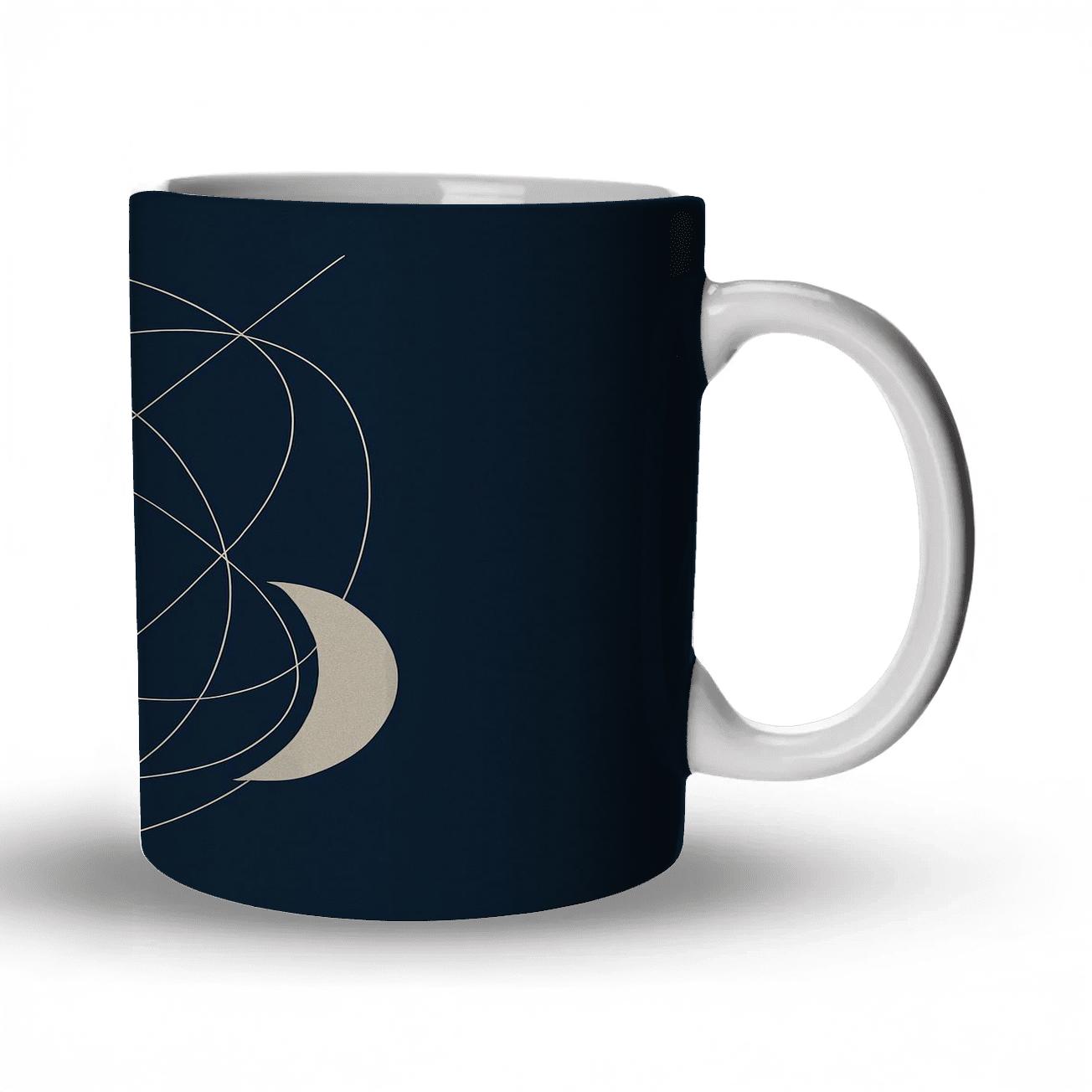 Geometric Orbit Line travel mugs with handles