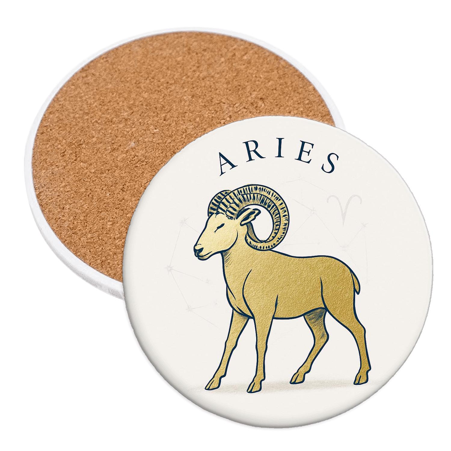 Aries Ram Elegance personalized drink coasters