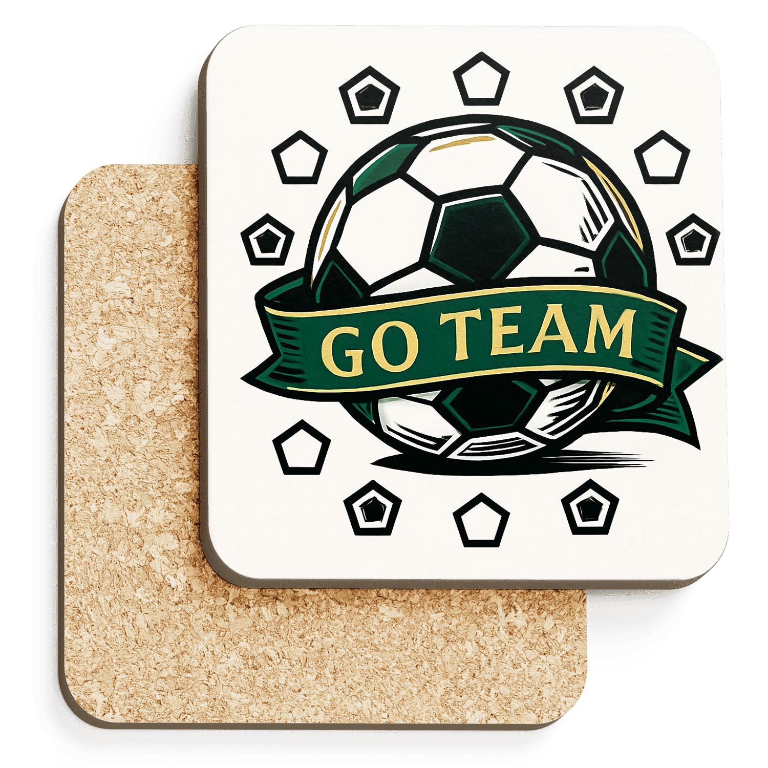 Soccer Pentagonal Harmony elegant tabletop coasters