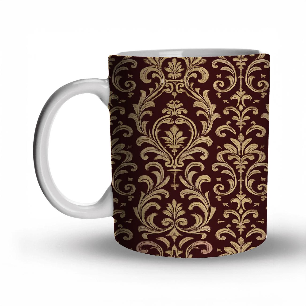 Victorian Damask Scrolls personalized mugs