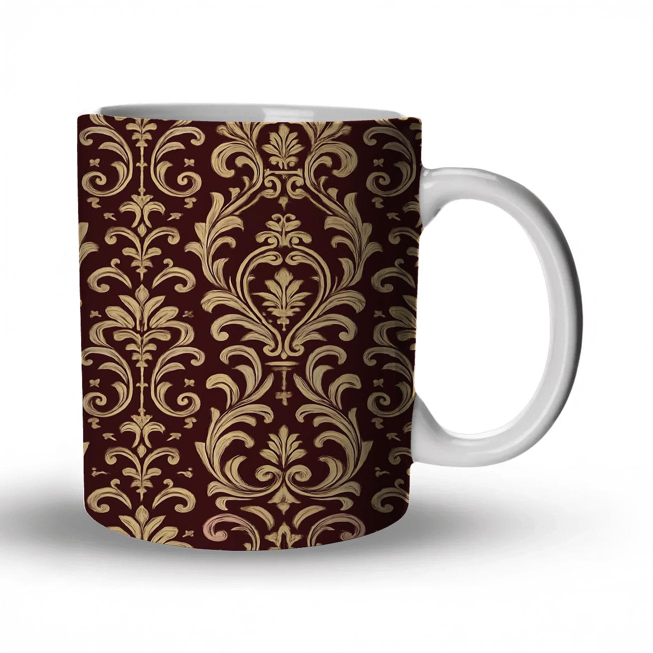 Victorian Damask Scrolls personalized mugs