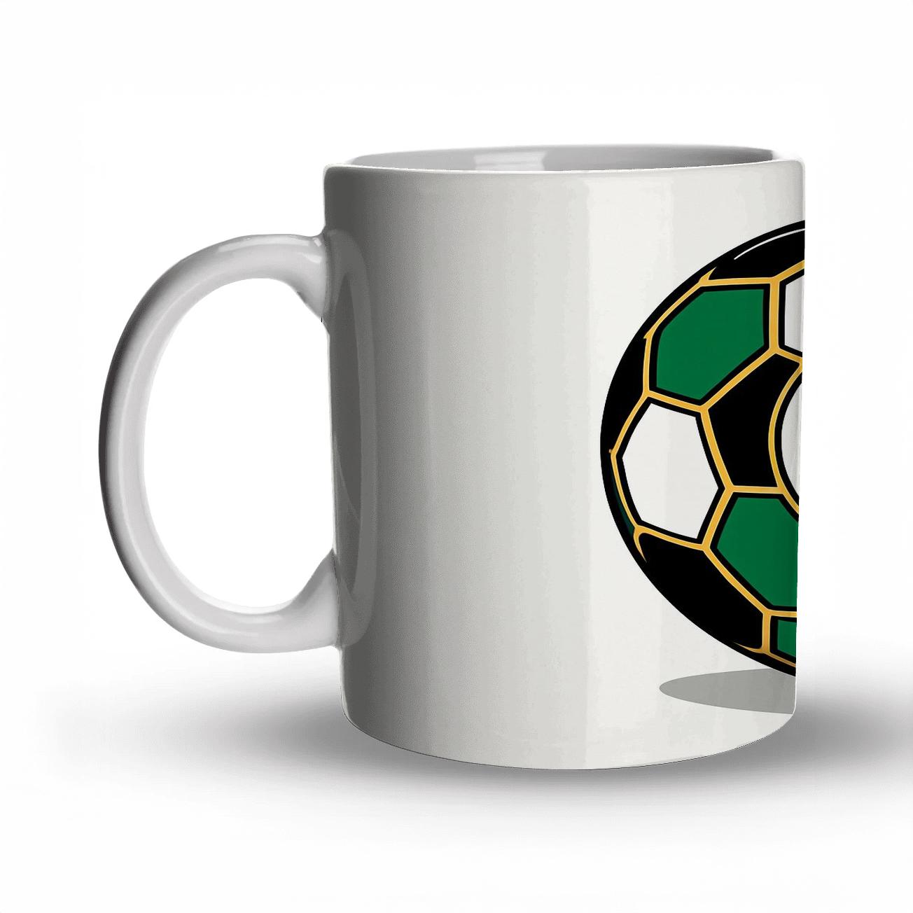 Soccer Pentagonal Harmony ceramic coffee mugs