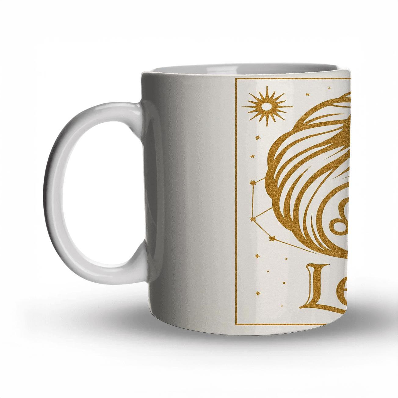 Leo Constellation Elegance travel mugs with handles