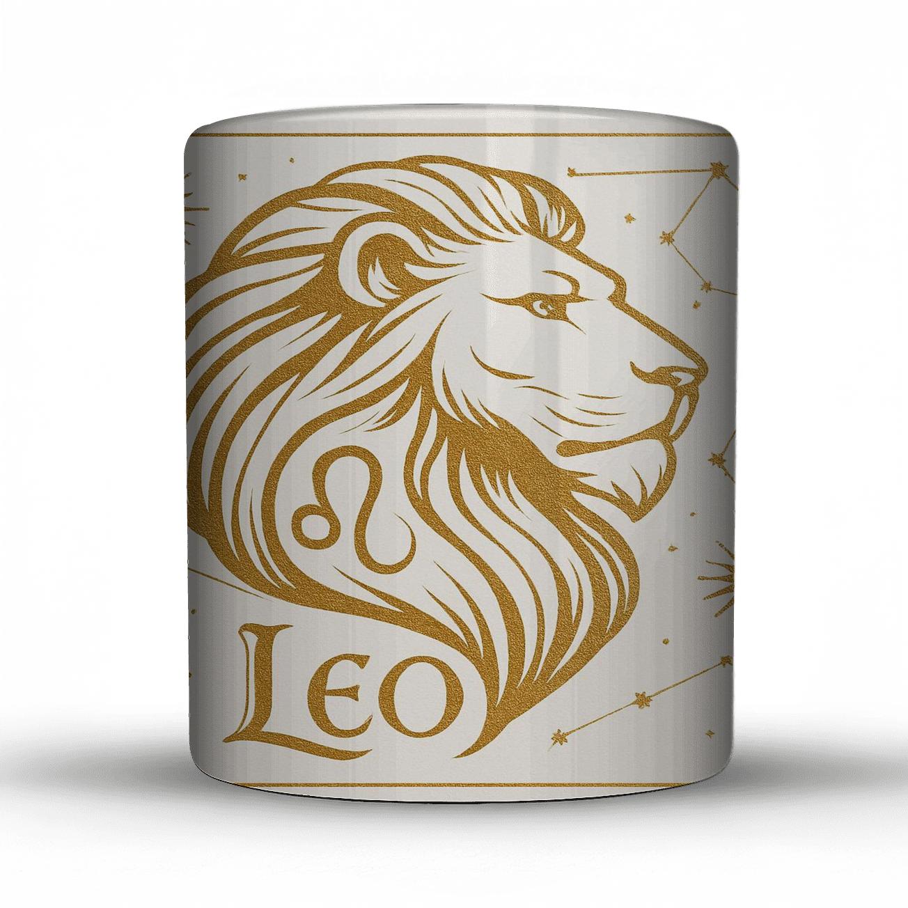 Leo Constellation Elegance travel mugs with handles