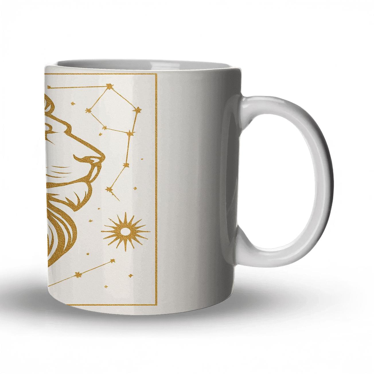 Leo Constellation Elegance travel mugs with handles