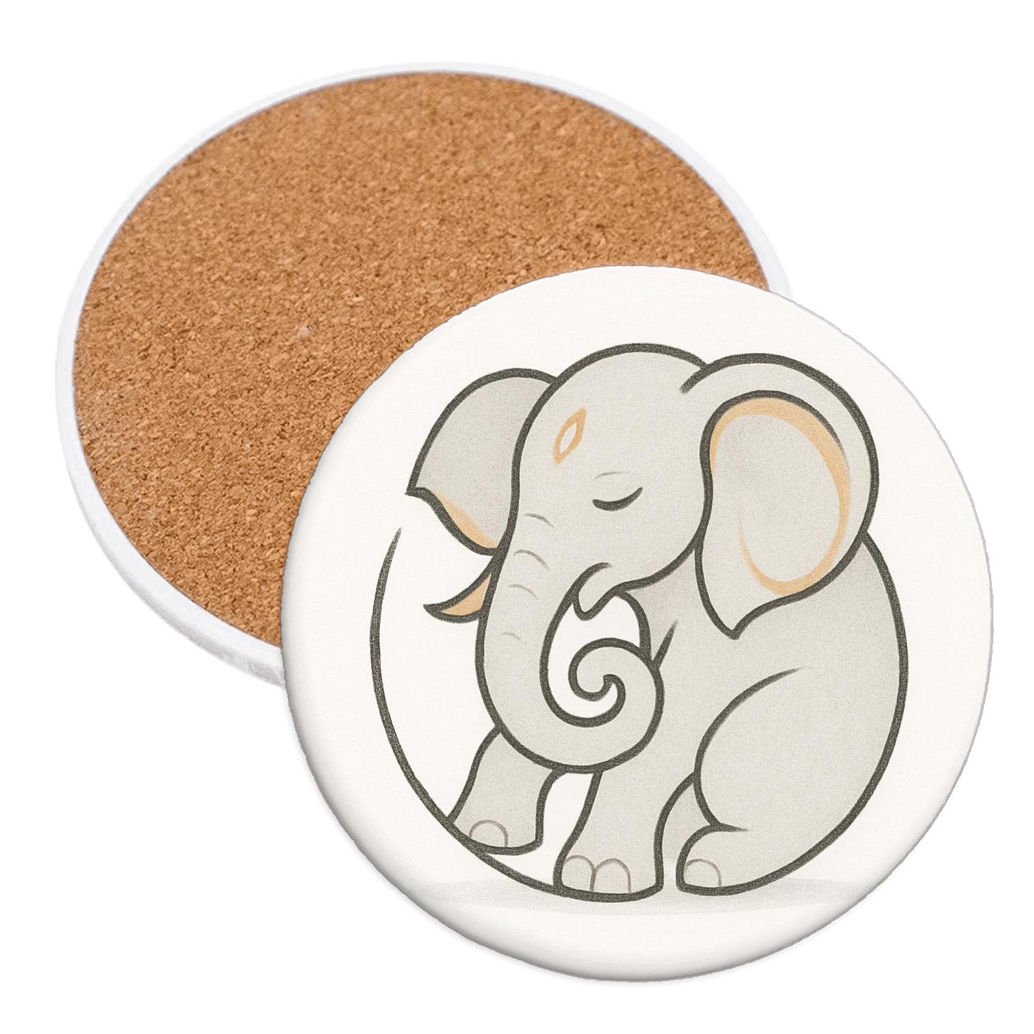 Serene Elephant Embrace decorative beverage coasters