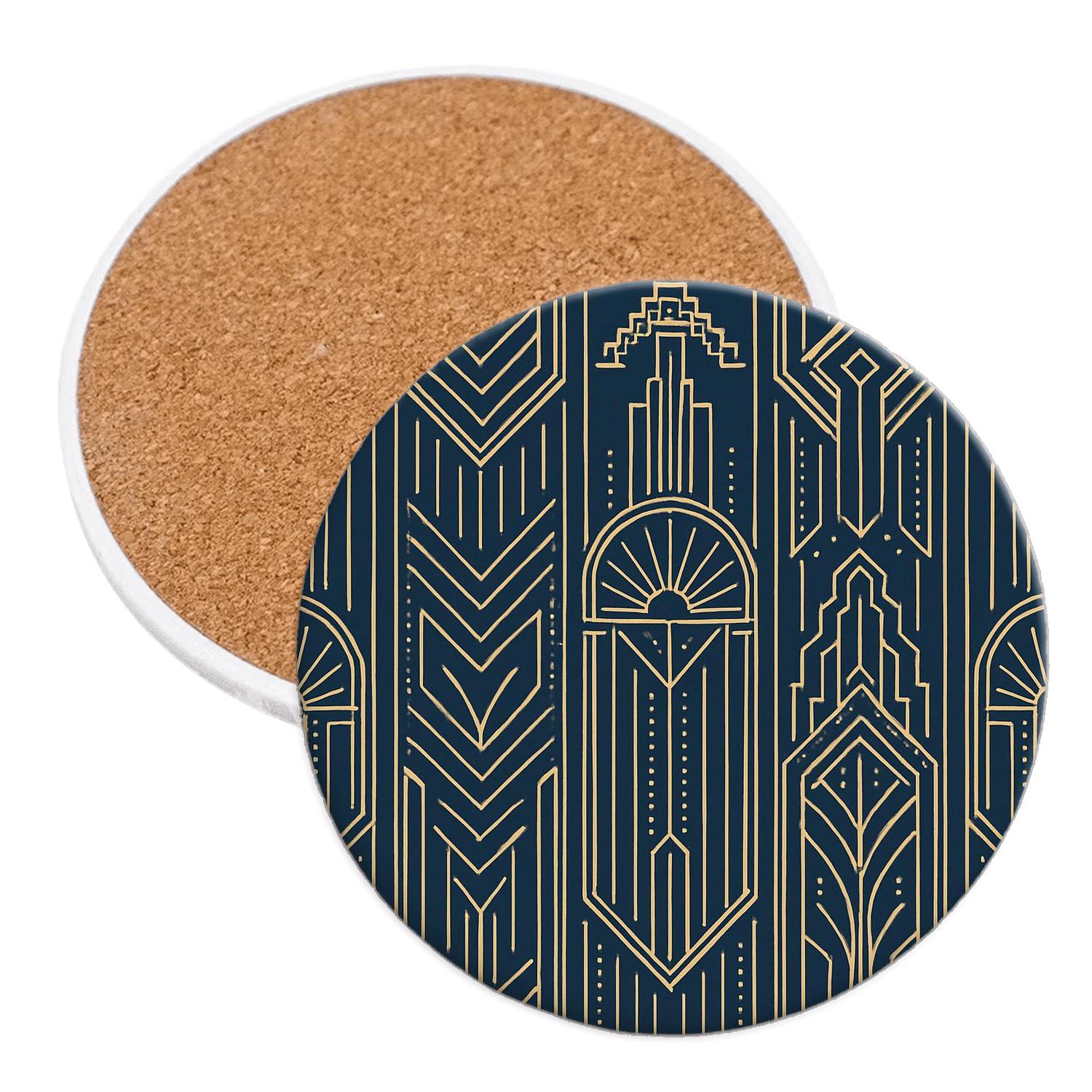 1920s Deco Geometric Panel coasters for home decor