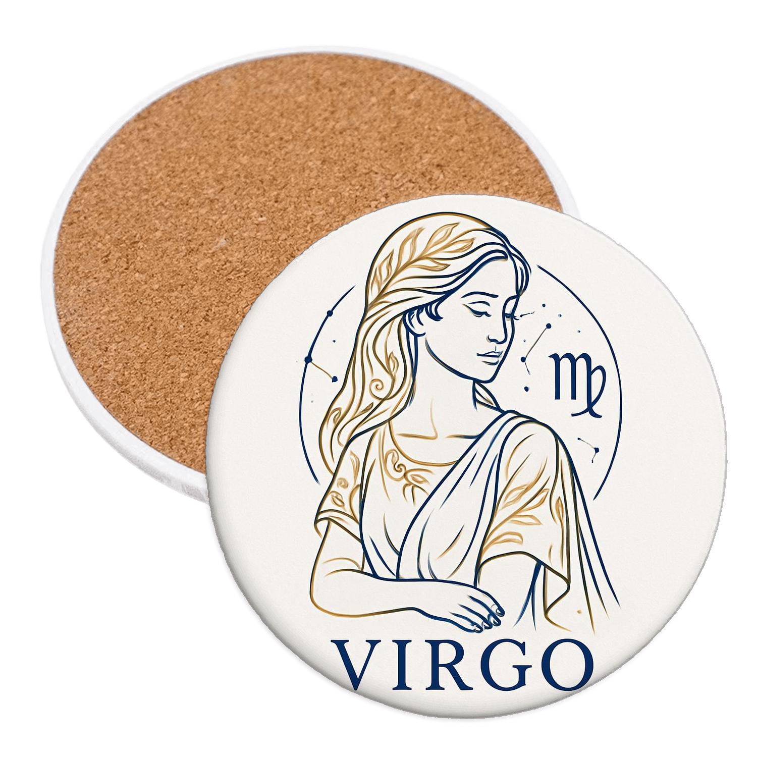 Virgo Maiden Minimal cork coaster sets