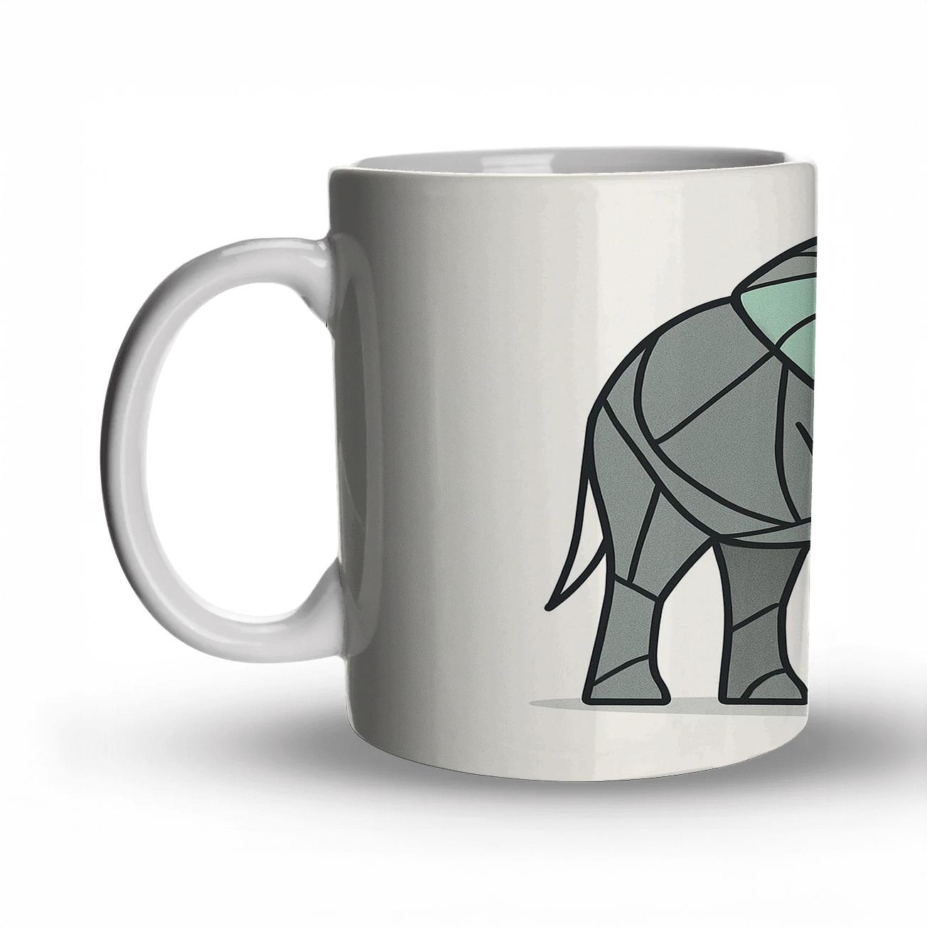 Minimalist Geometric Elephant novelty coffee mugs