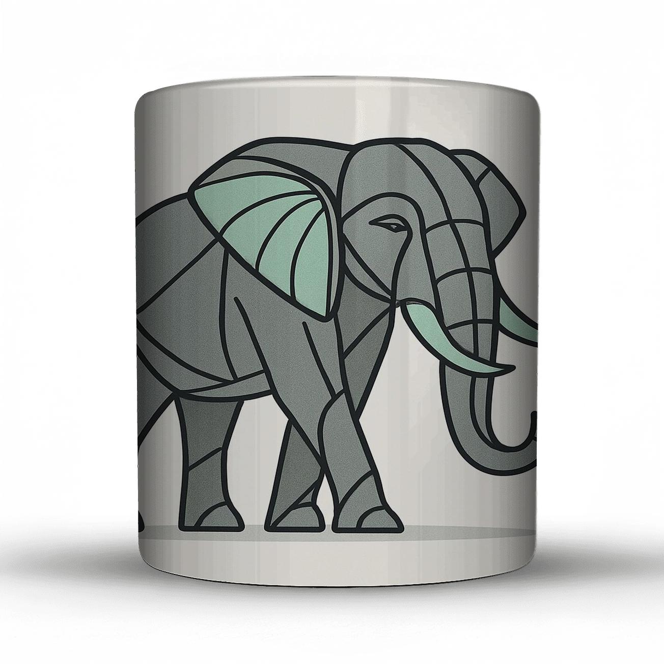 Minimalist Geometric Elephant novelty coffee mugs