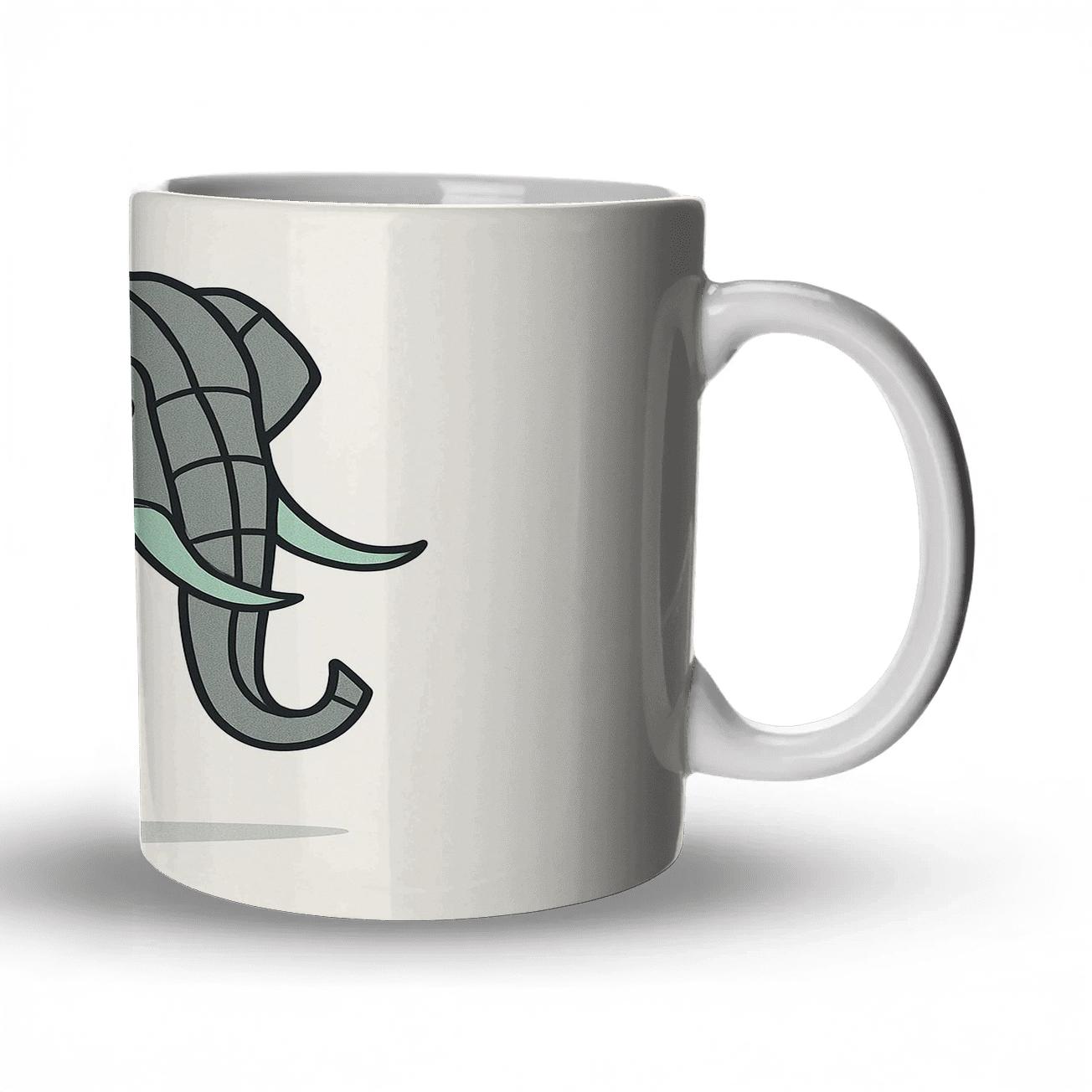 Minimalist Geometric Elephant novelty coffee mugs