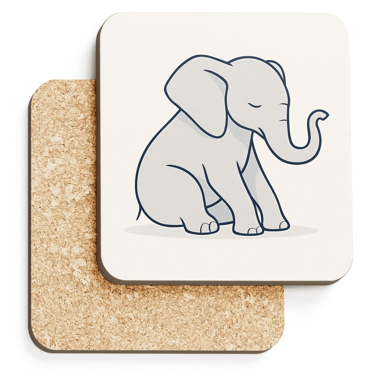 Minimalist Elephant Harmony absorbent drink coasters