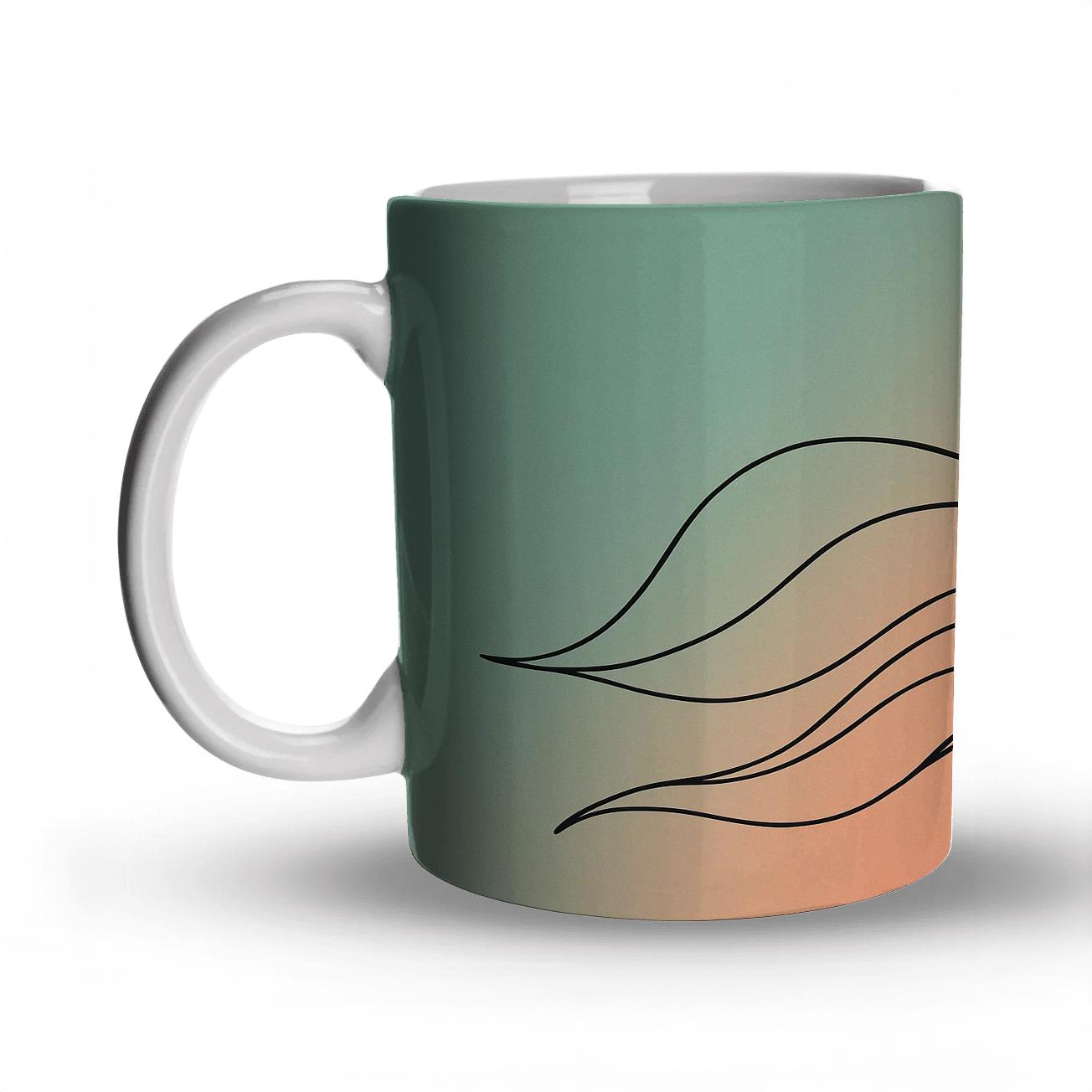 Abstract Organic Flow travel mugs with handles