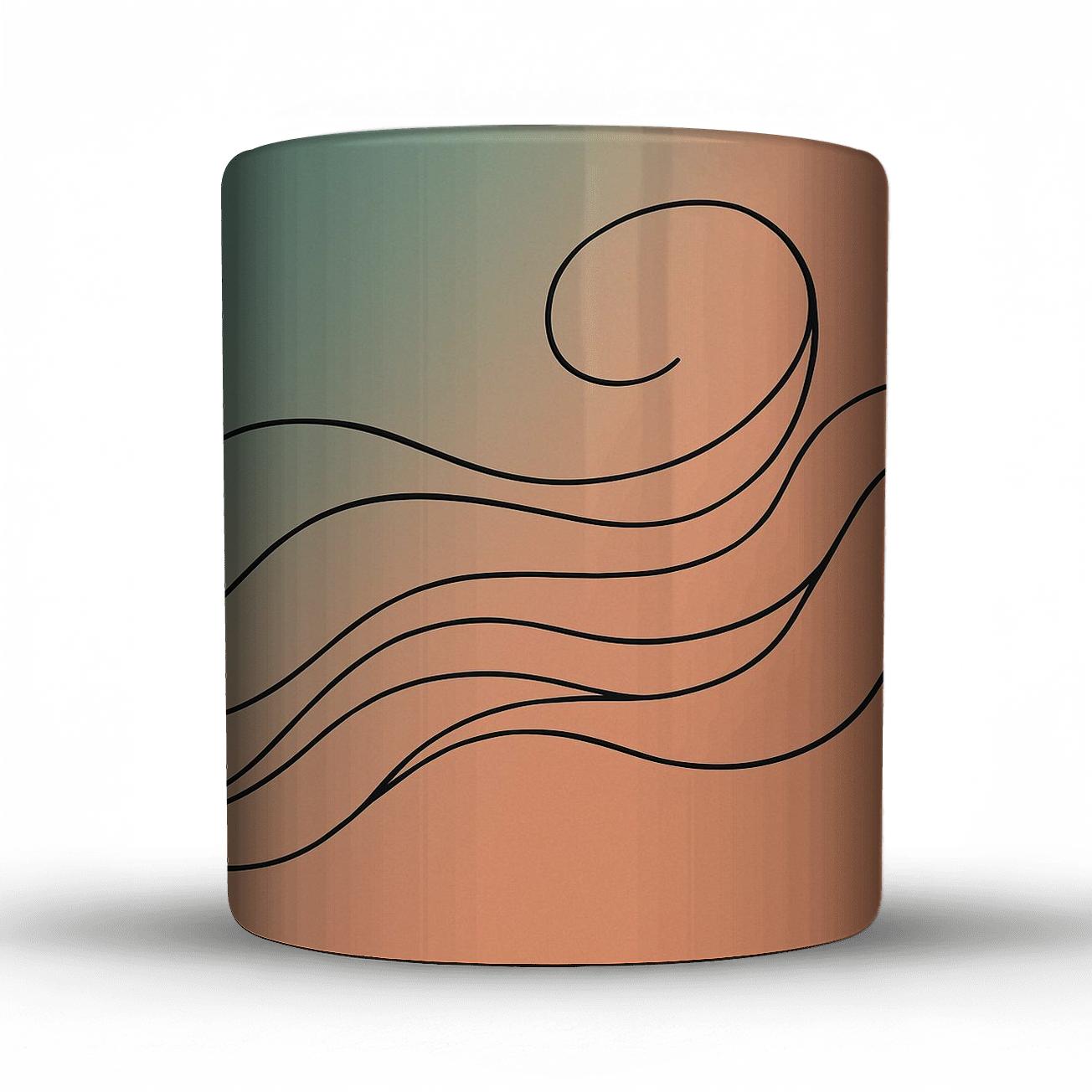 Abstract Organic Flow travel mugs with handles