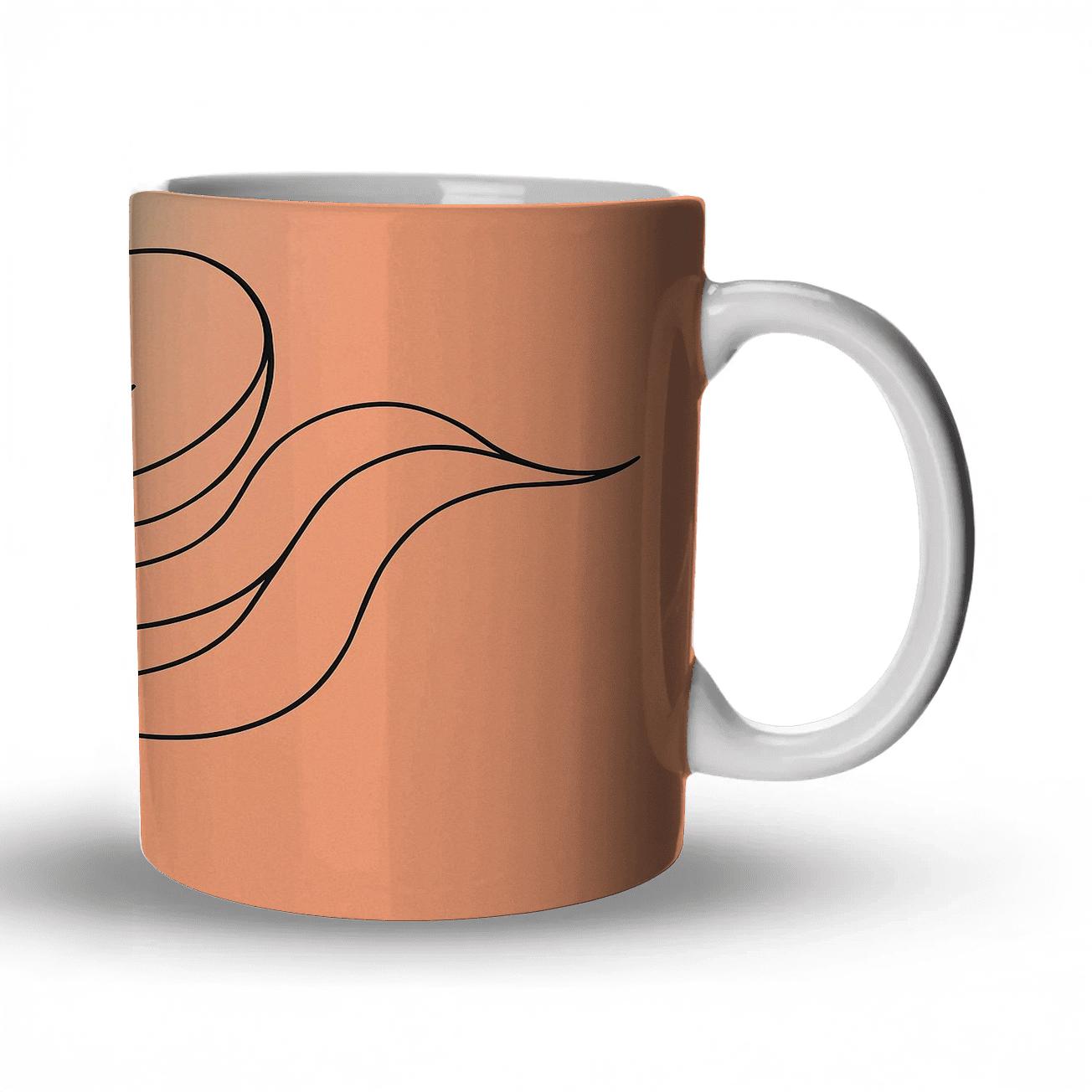 Abstract Organic Flow travel mugs with handles