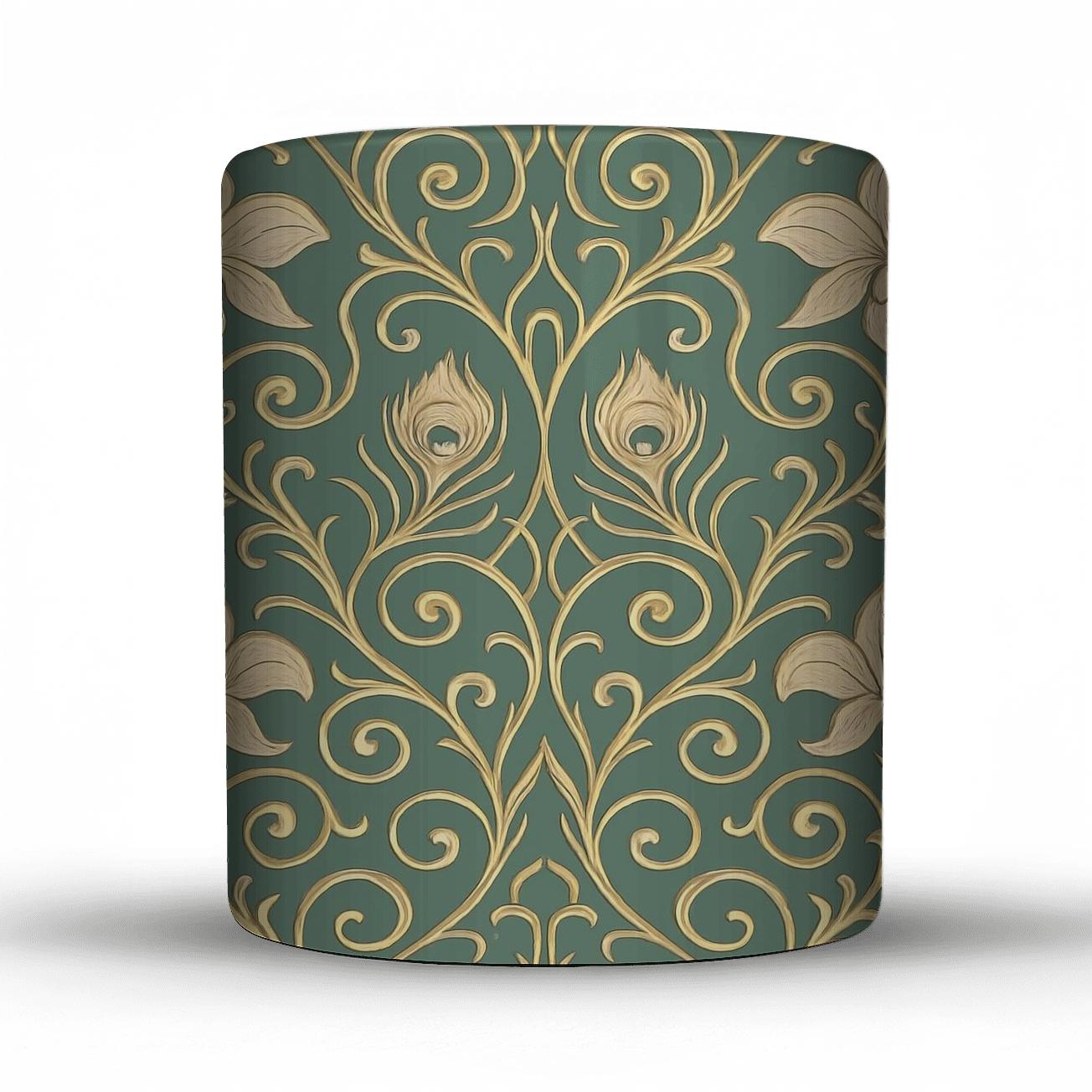 Ornamental Nouveau Linework insulated thermal mugs