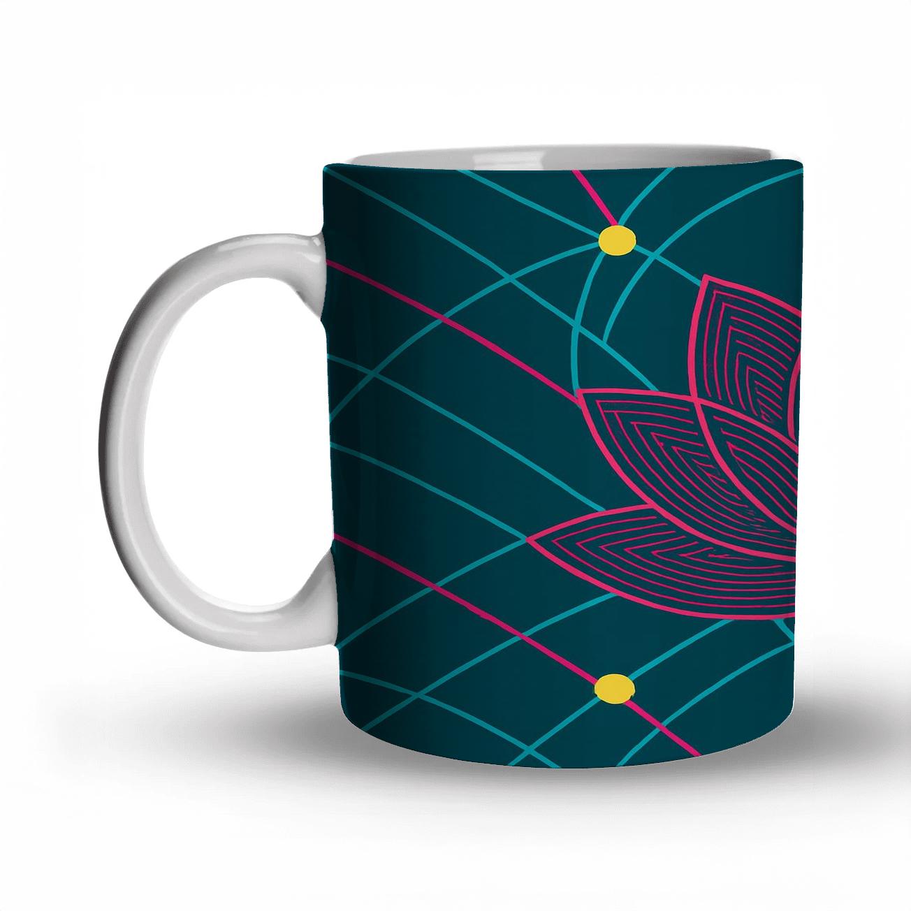 Neon Geometric Lotus decorative mug sets
