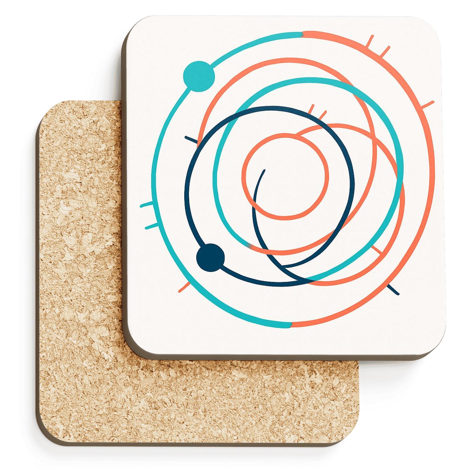 Radiant Orbit Lines personalized drink coasters