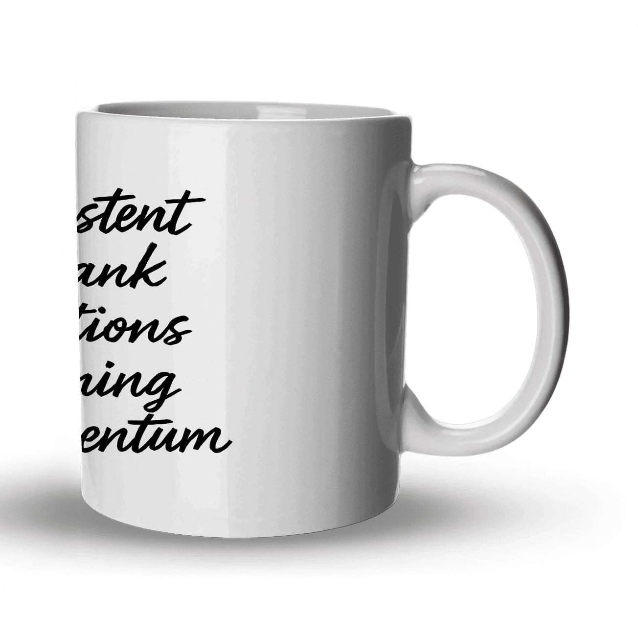 Morning Momentum travel mugs with handles