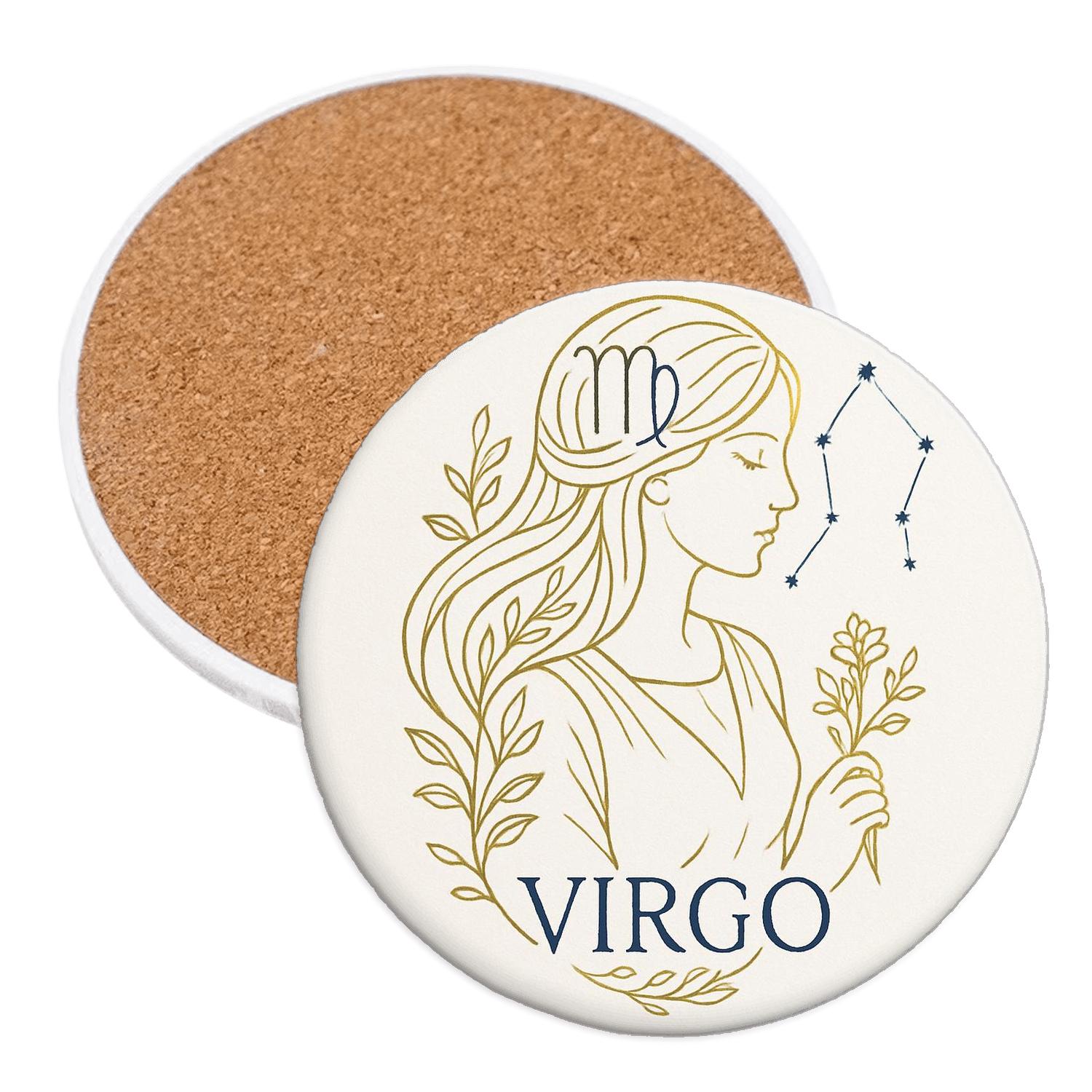 Virgo Maiden Grace personalized drink coasters