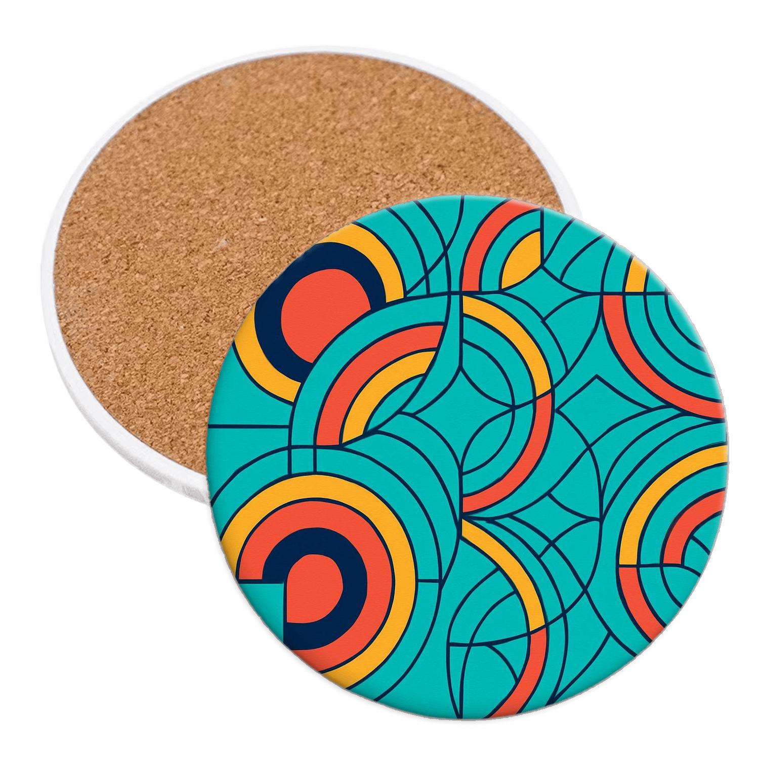 Solar Ribbon Geometry decorative beverage coasters