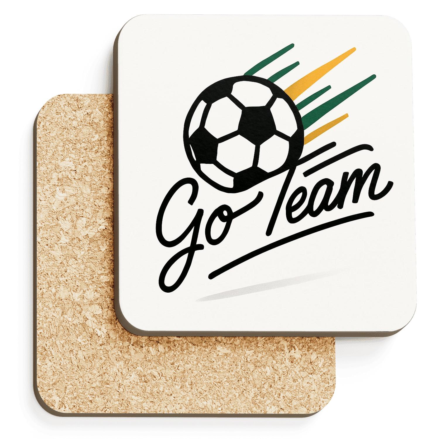 Dynamic Soccer Spirit Line Art absorbent drink coasters