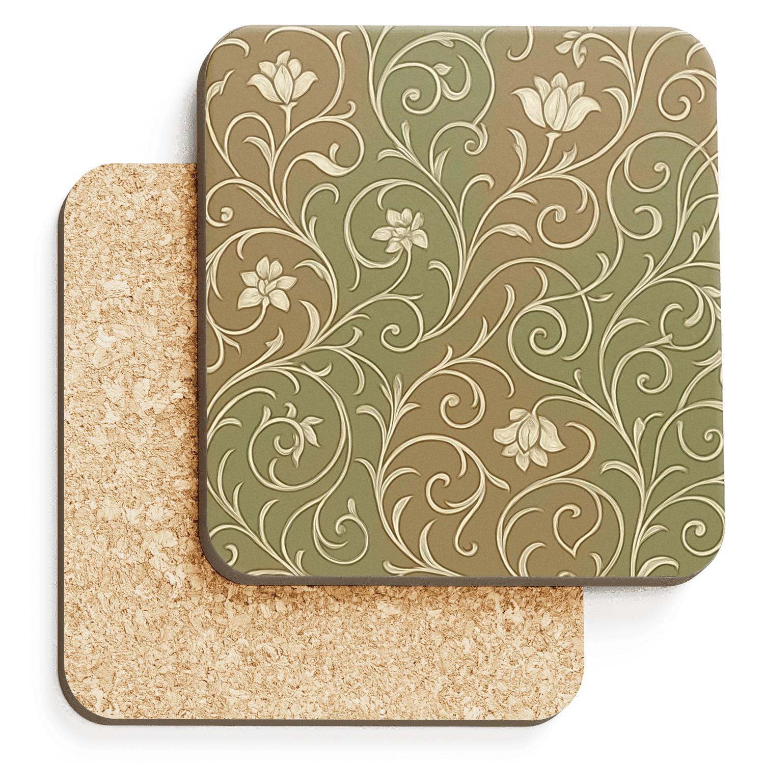 Ornamental Art Nouveau Whimsy personalized drink coasters