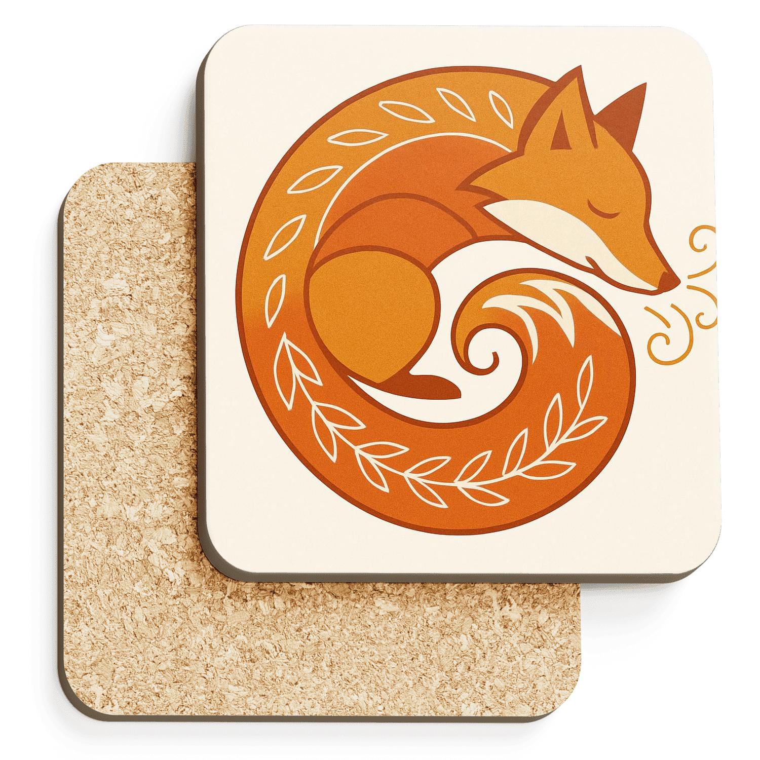 Saffron Fox Spiral decorative beverage coasters