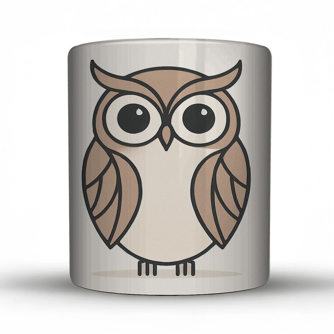 Minimalist Owl Line Art Pattern custom printed mugs