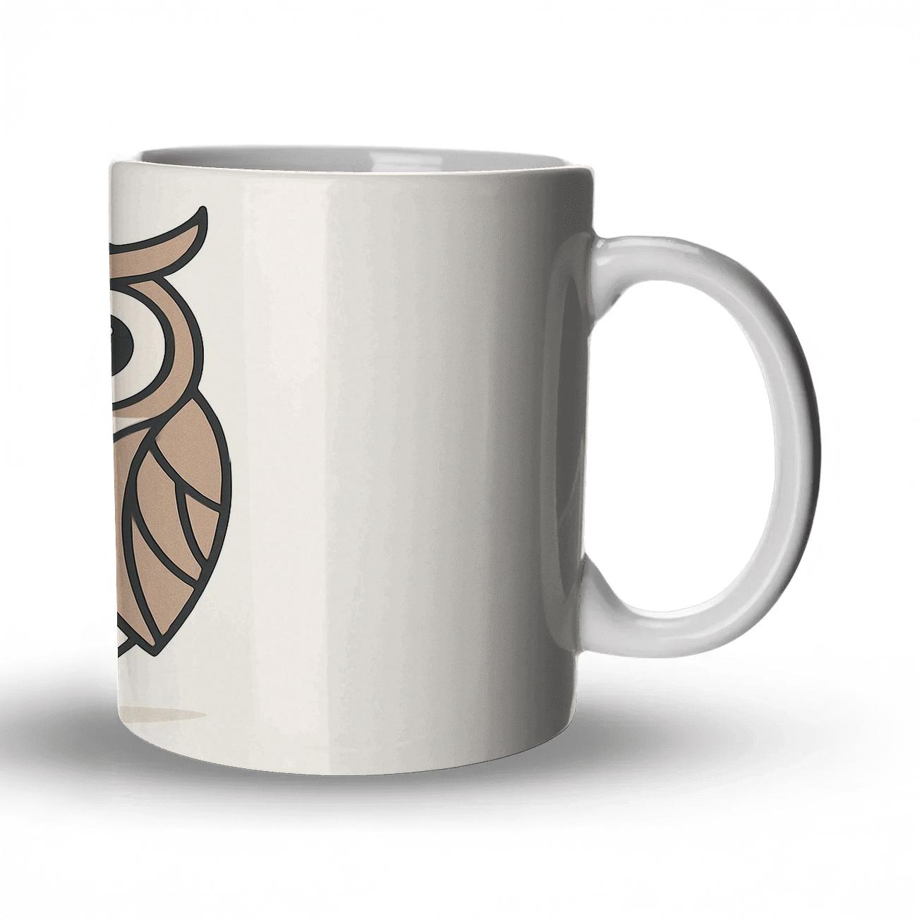Minimalist Owl Line Art Pattern custom printed mugs