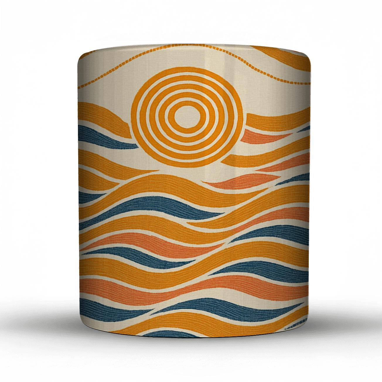 Solar Wave Tapestry ceramic coffee mugs