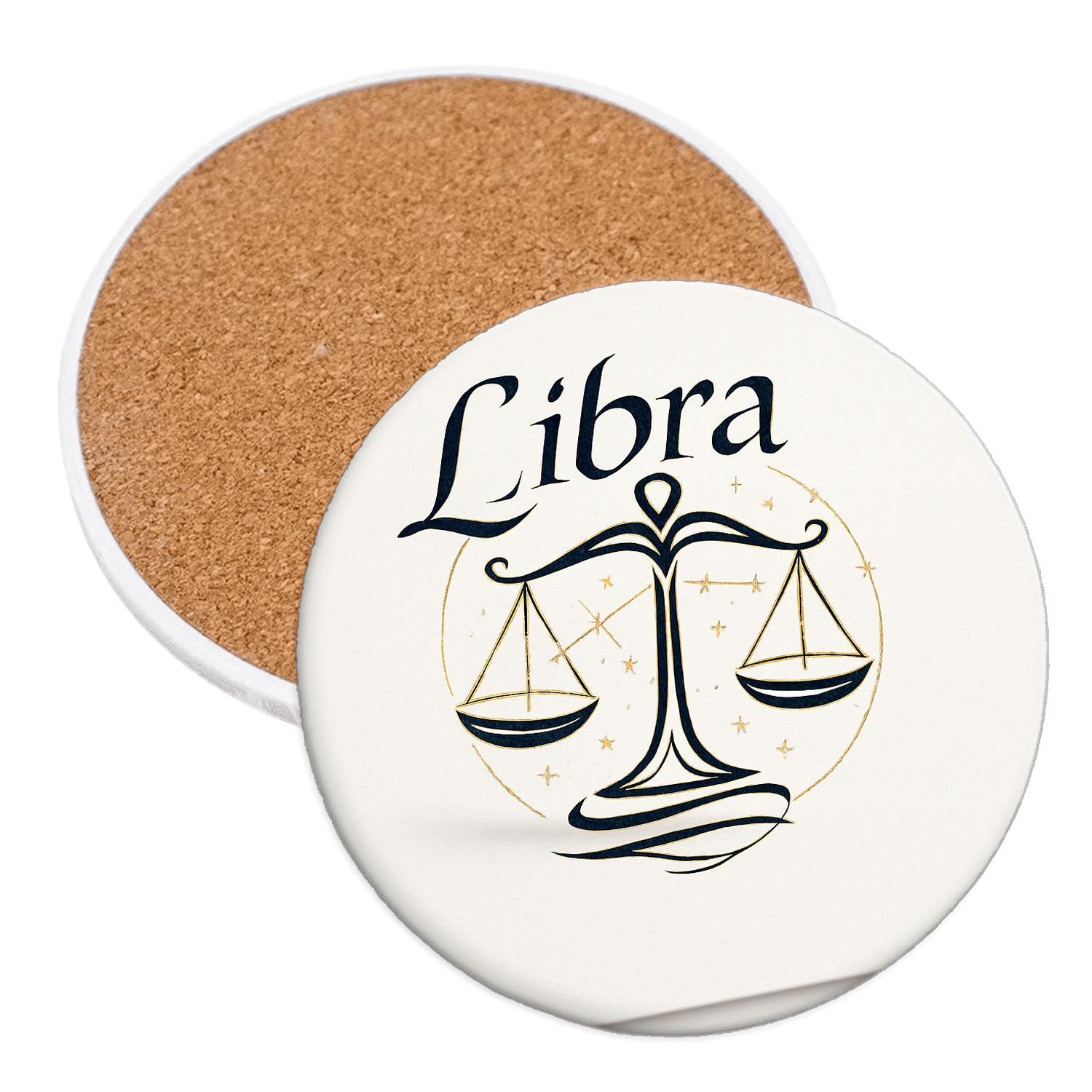 Elegant Libra Minimalist Zodiac Art elegant tabletop coasters