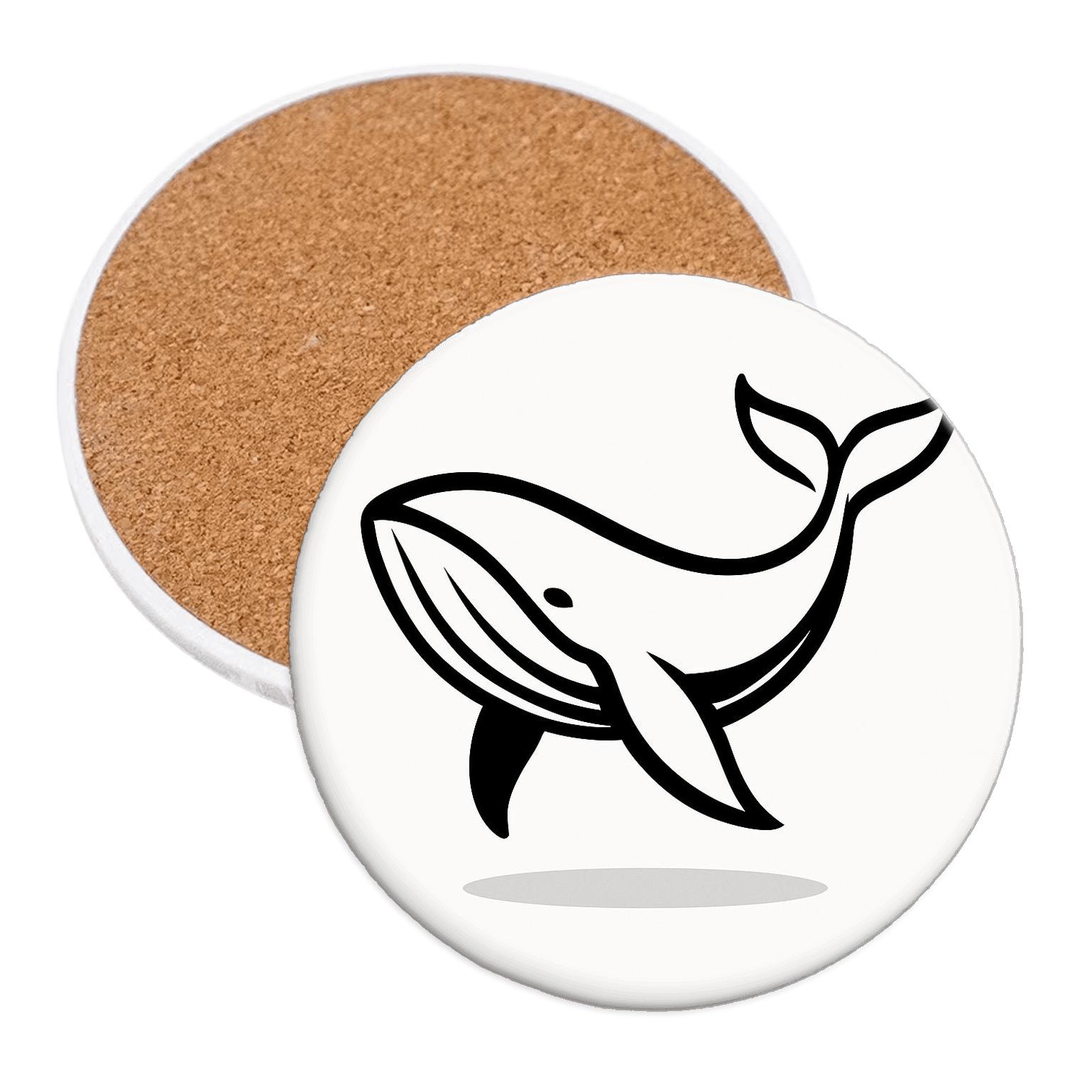 Elegant Minimalist Whale Line Art coasters for home decor