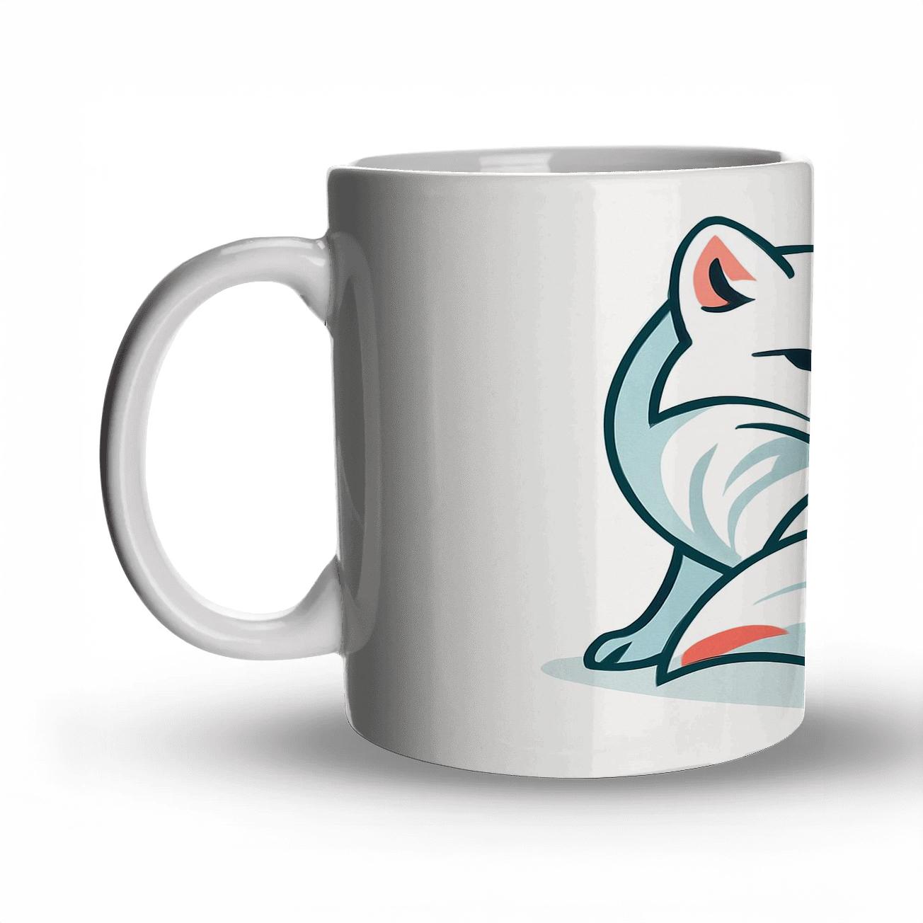 Minimalist Arctic Fox Emblem novelty coffee mugs
