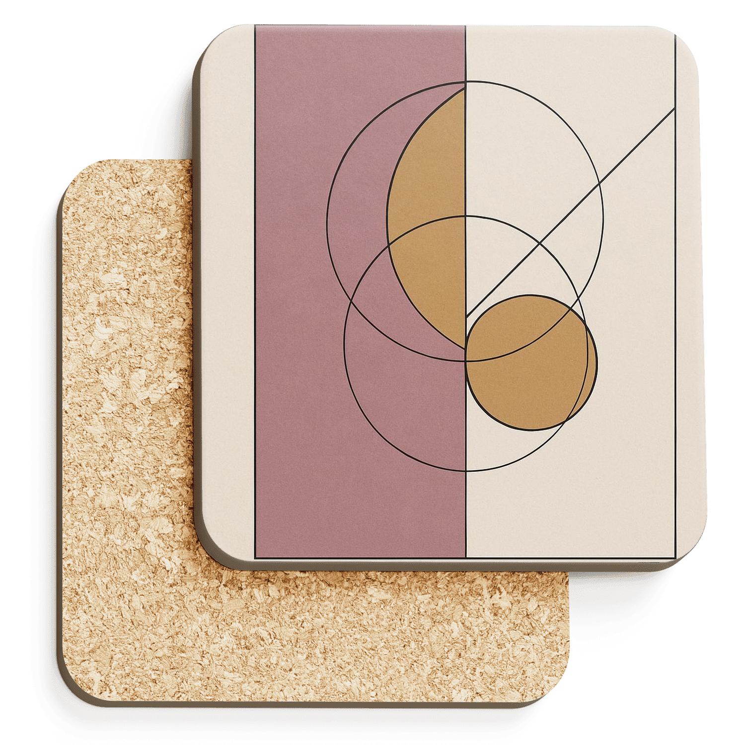 Geometric Moonline elegant tabletop coasters